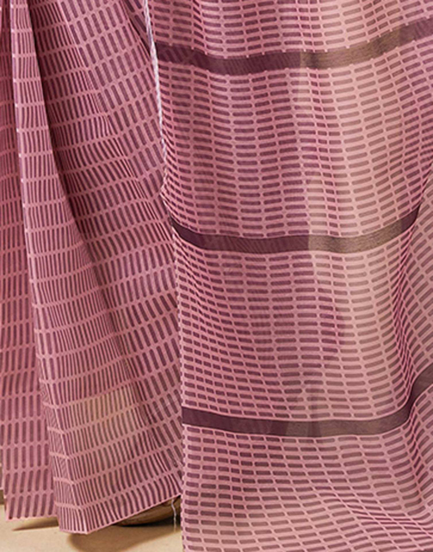 Ready to Wear Pink Chanderi Printed Saree