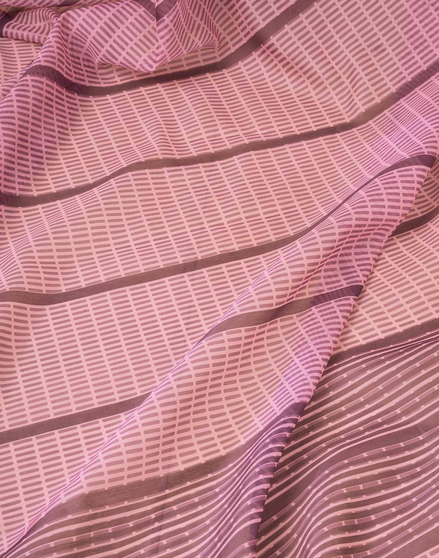Ready to Wear Pink Chanderi Printed Saree