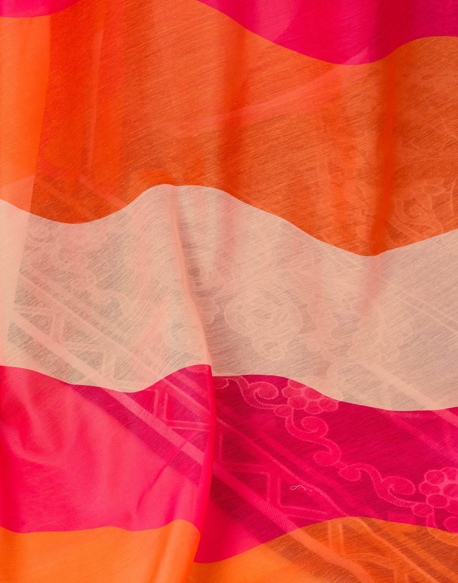 Ready to Wear Pink Chanderi Printed Saree