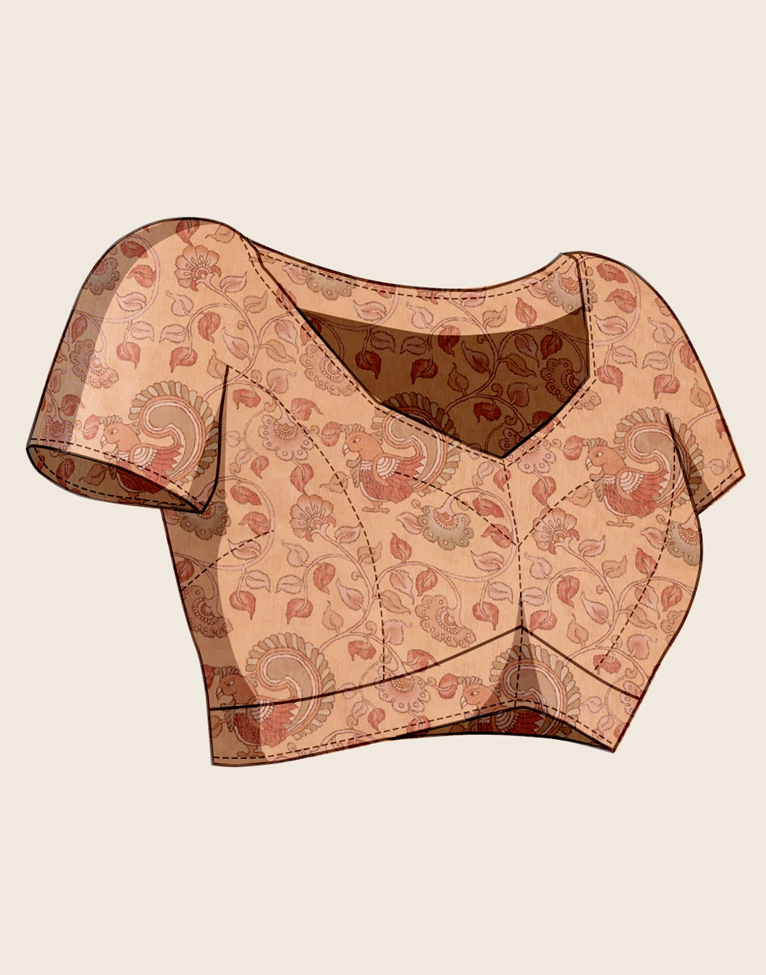 Sand Brown Linen Printed Saree