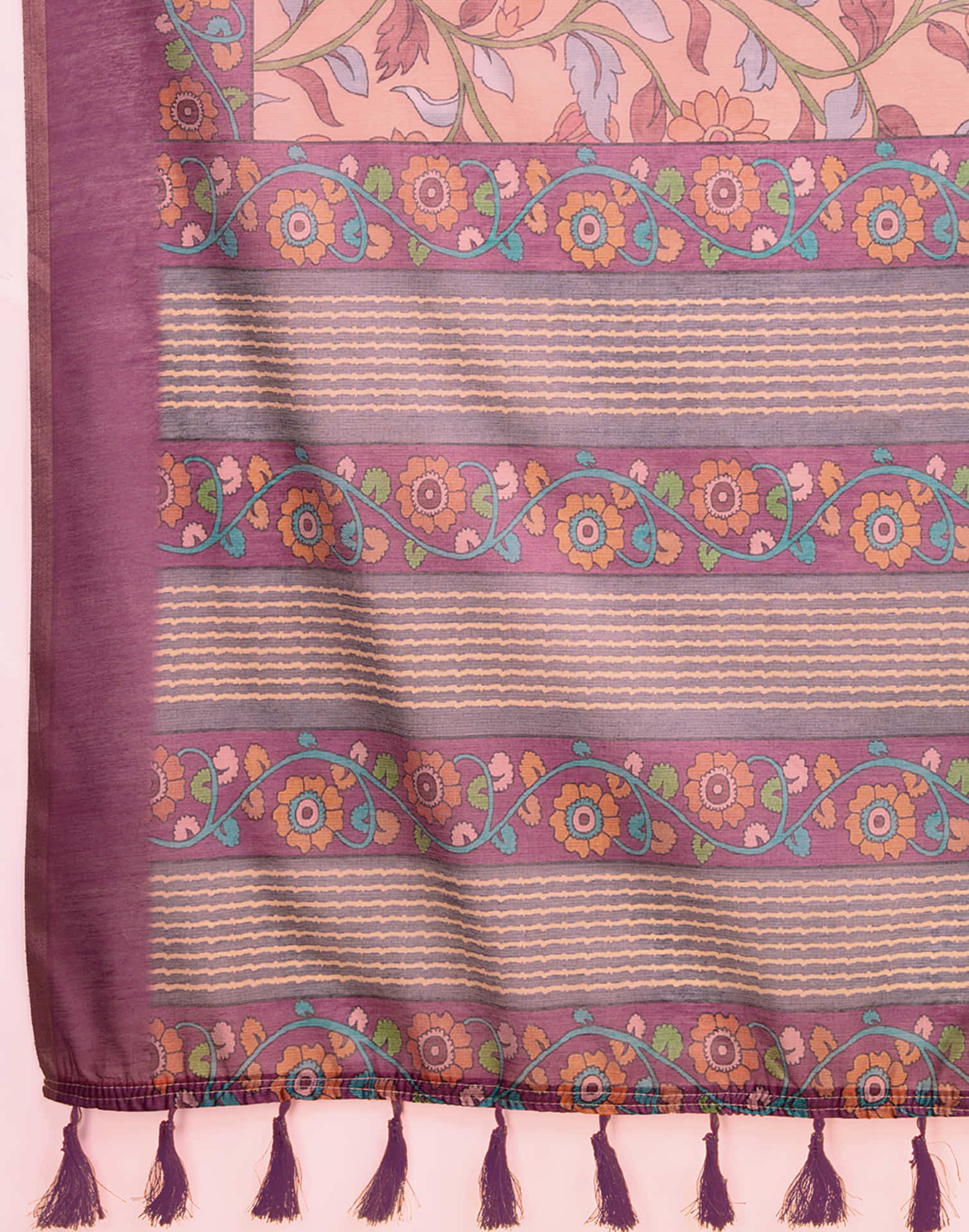 Dusty Pink Linen Printed Saree