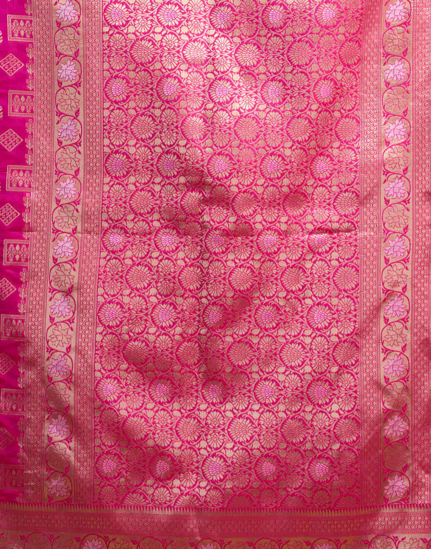Rani Pink Silk Woven Banarasi Saree
