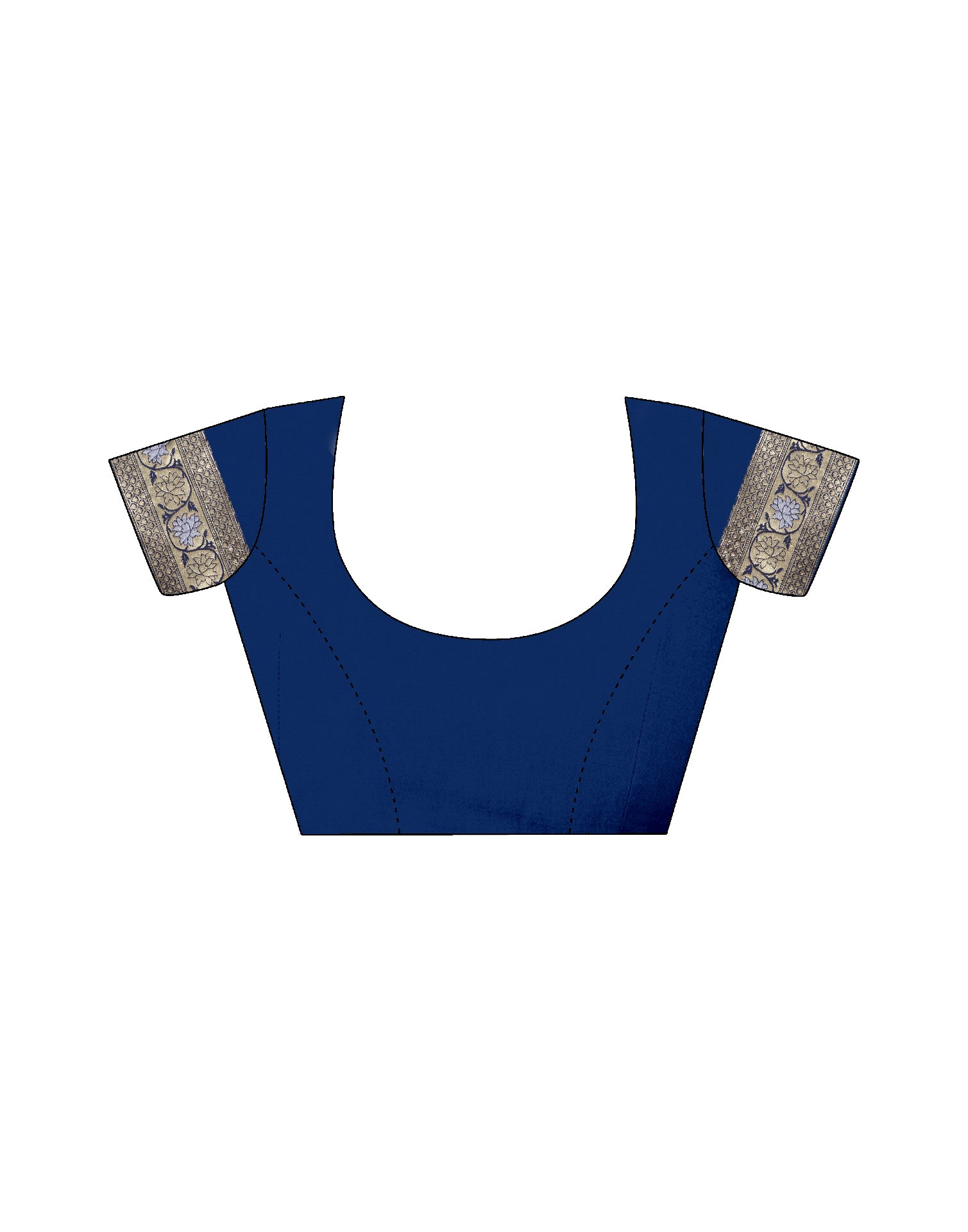 Navy Blue Silk Woven Banarasi Saree