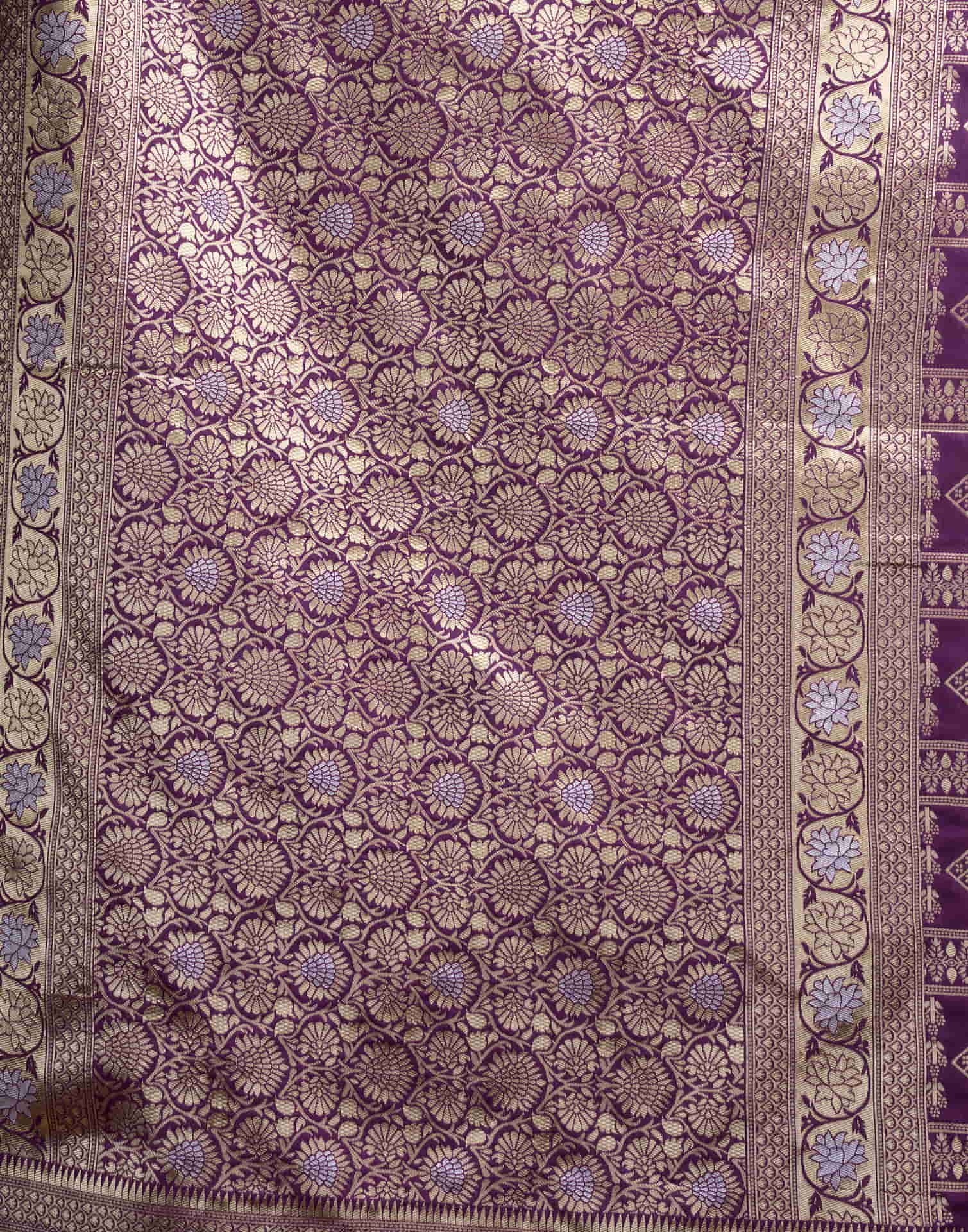 Purple Silk Woven Banarasi Saree