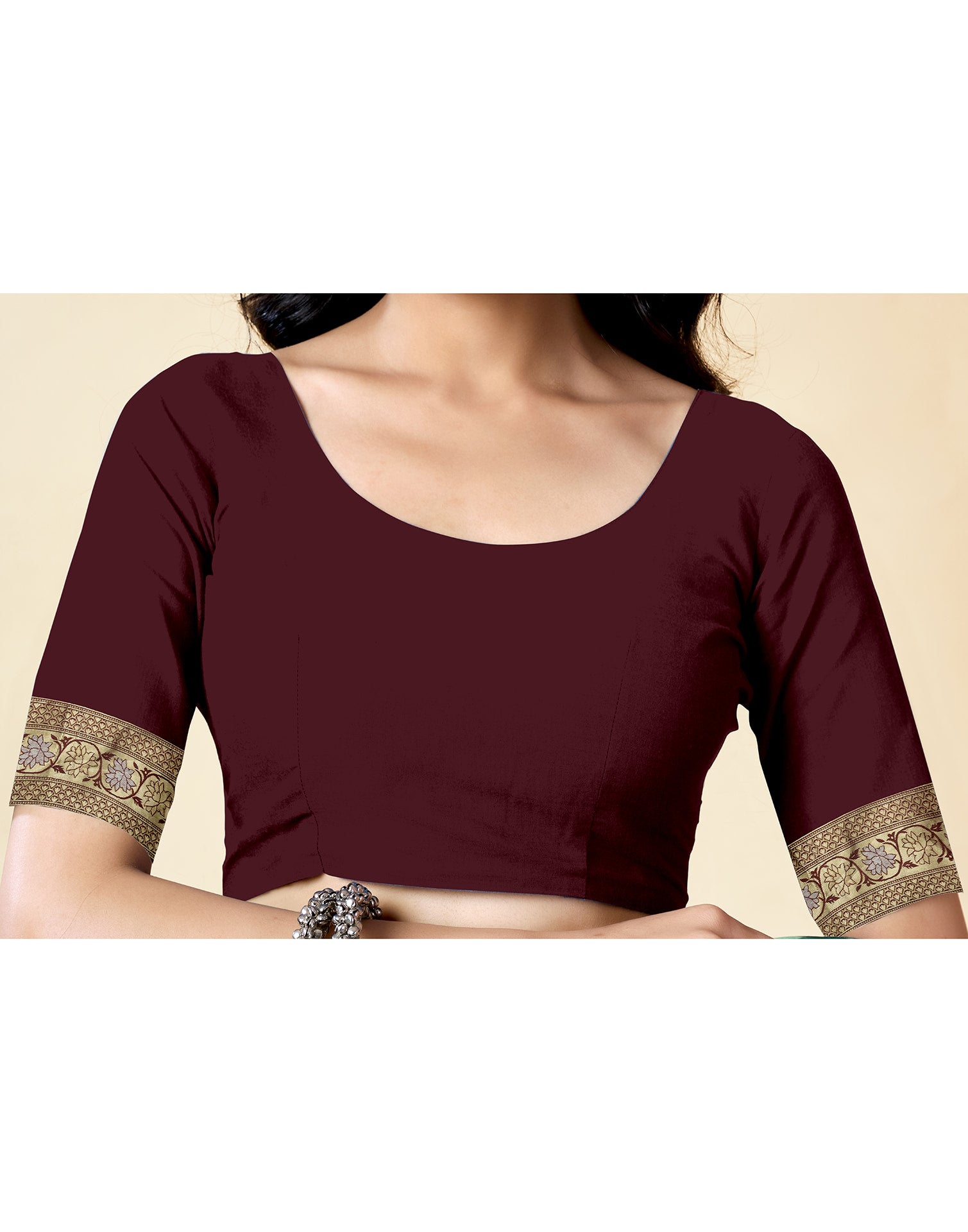 Maroon Silk Woven Banarasi Saree