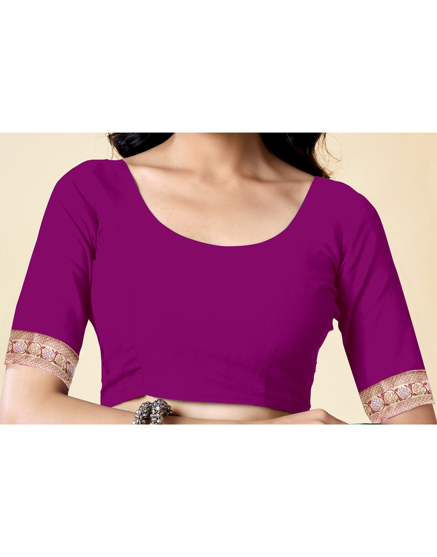 Dark Magenta Silk Woven Banarasi Saree