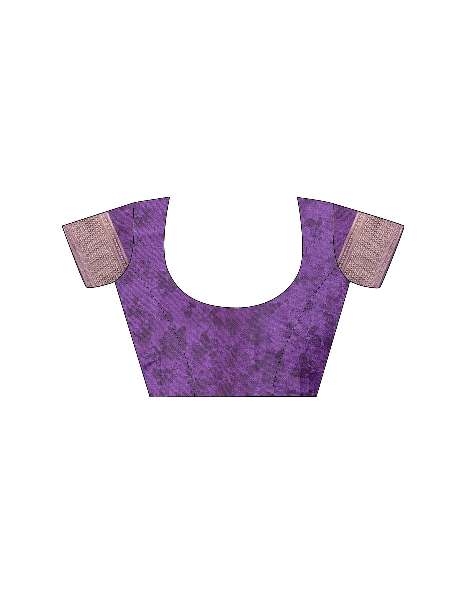 Purple Dola Silk Floral Printed Saree