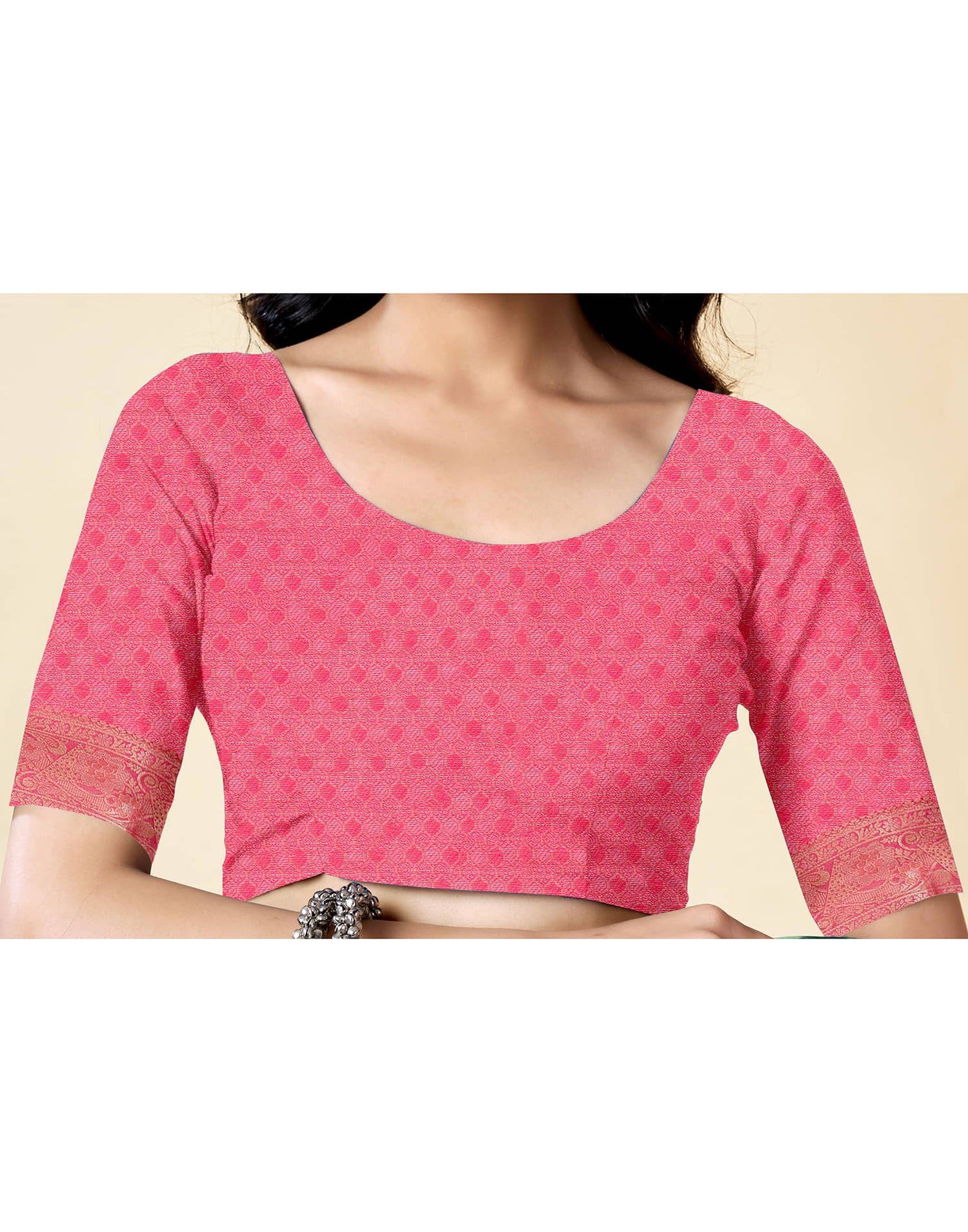 Pink Silk Woven Saree