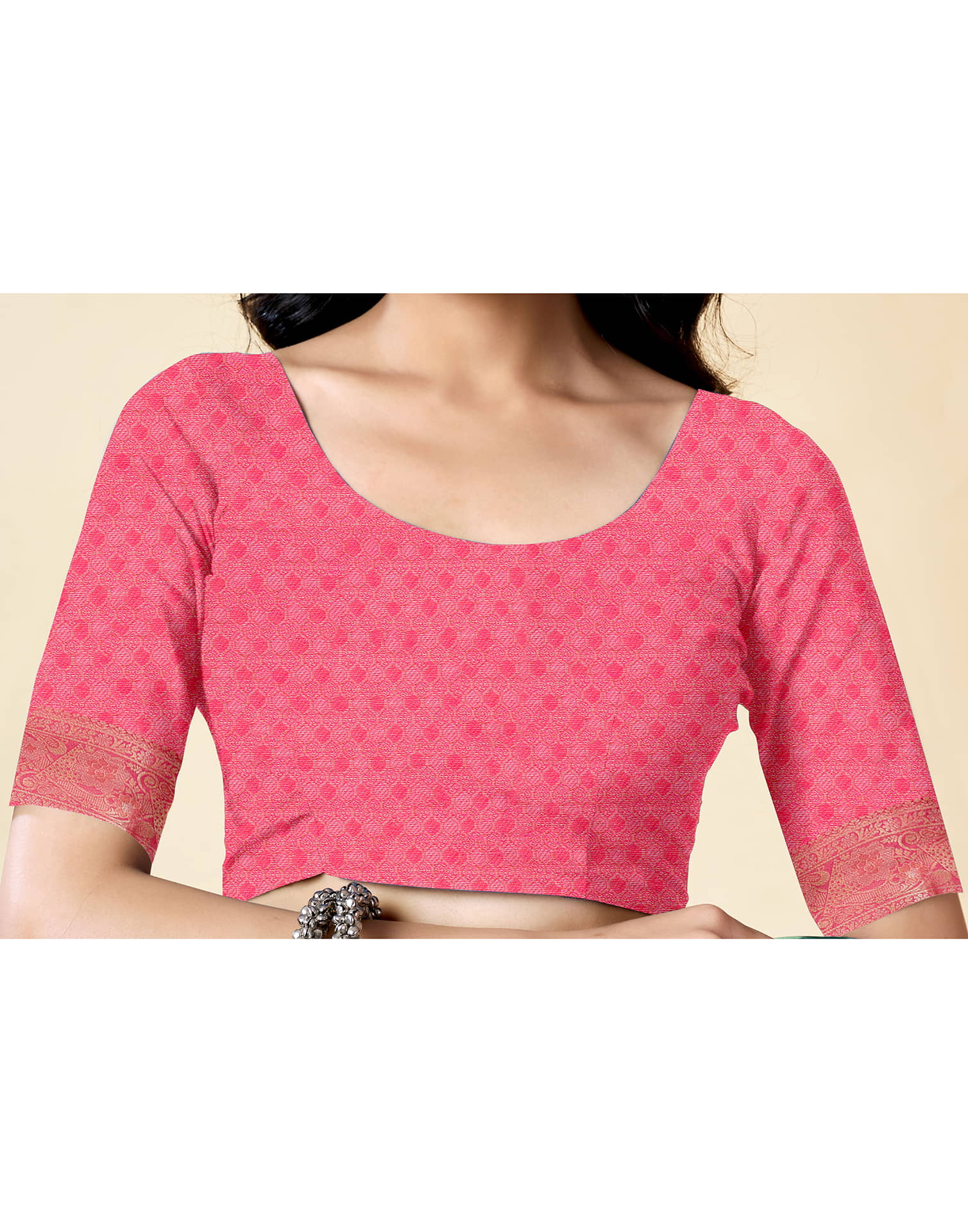 Pink Silk Woven Saree
