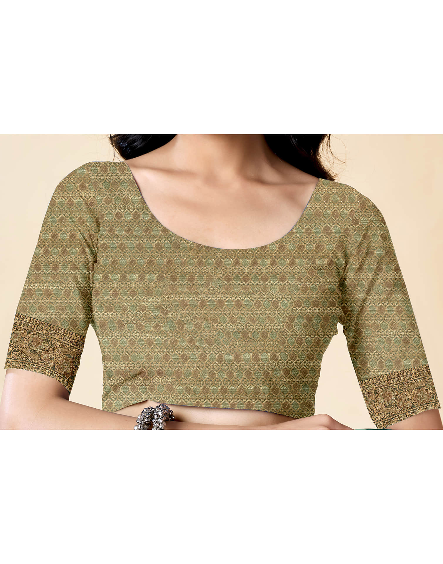 Dark Green Silk Woven Saree