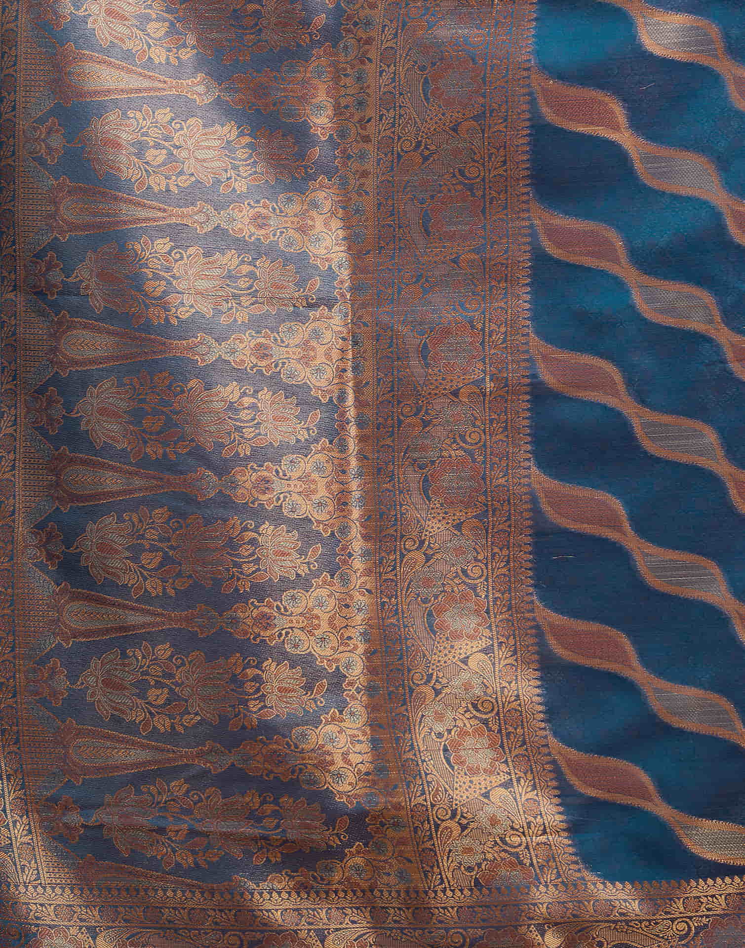 Blue Silk Woven Saree