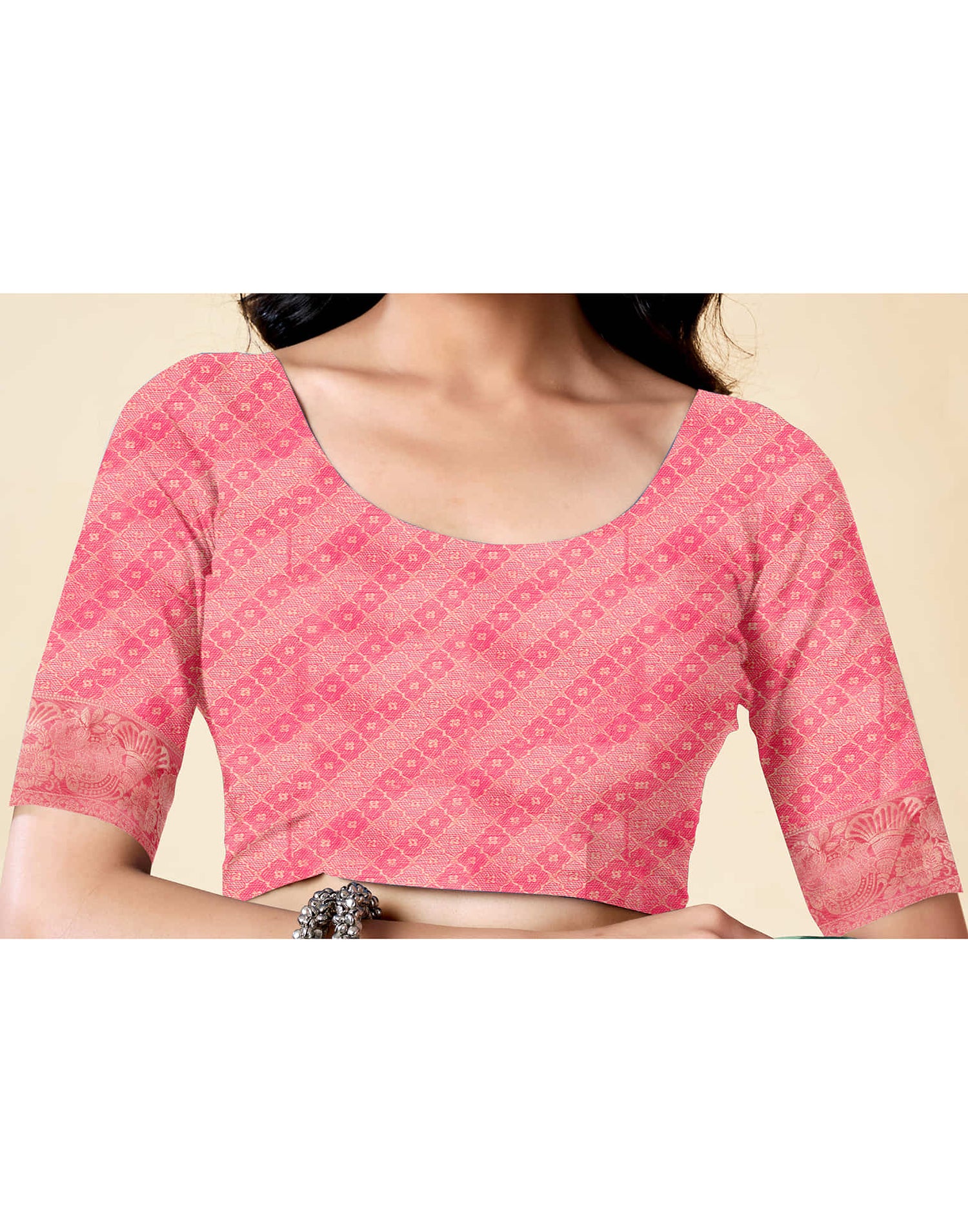 Pink Silk Woven Saree