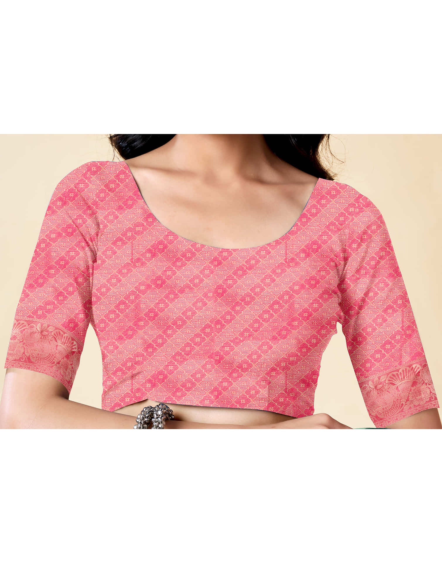 Pink Silk Woven Saree