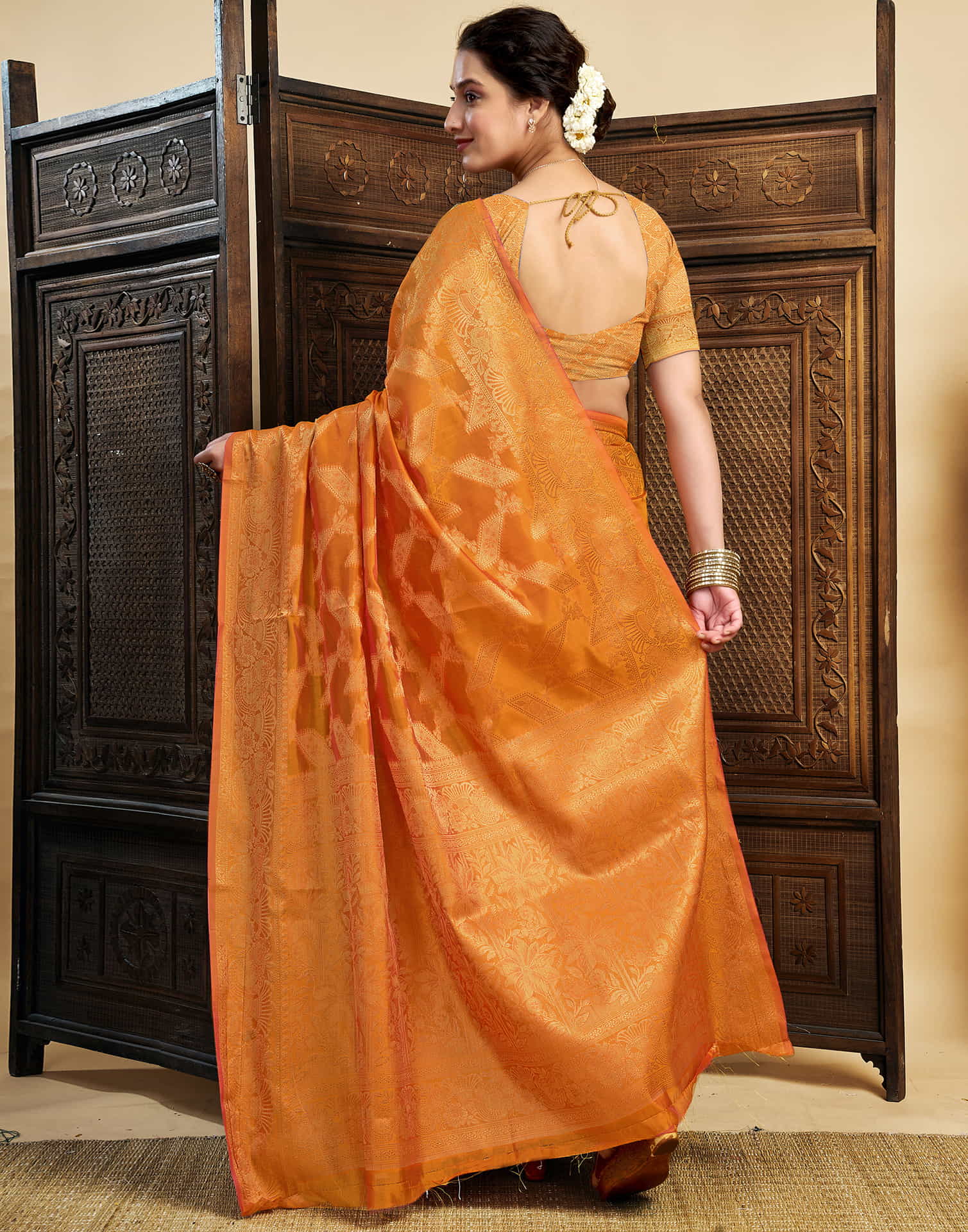 Turmeric Yellow Silk Woven Saree