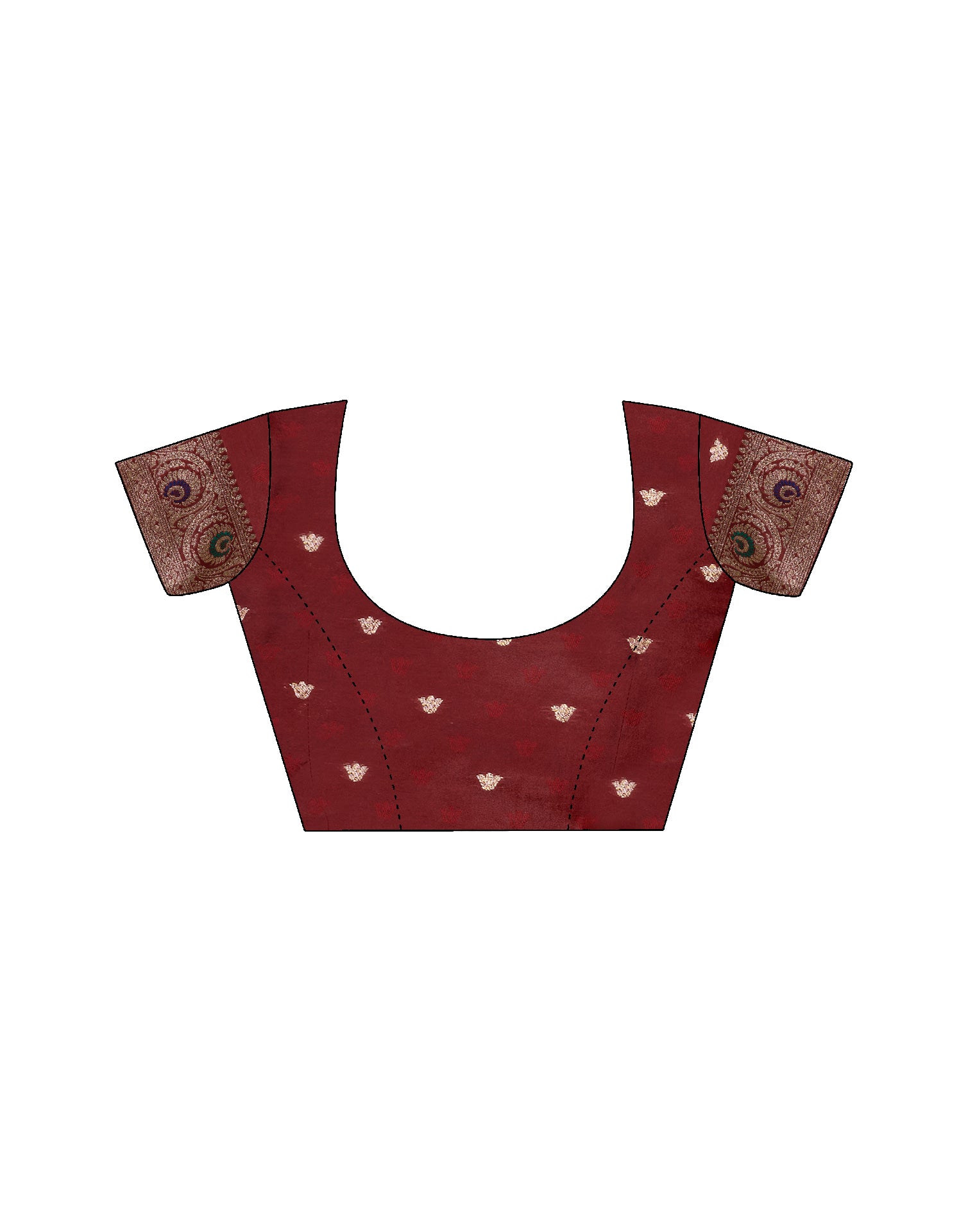 Maroon Silk Woven Banarasi Saree