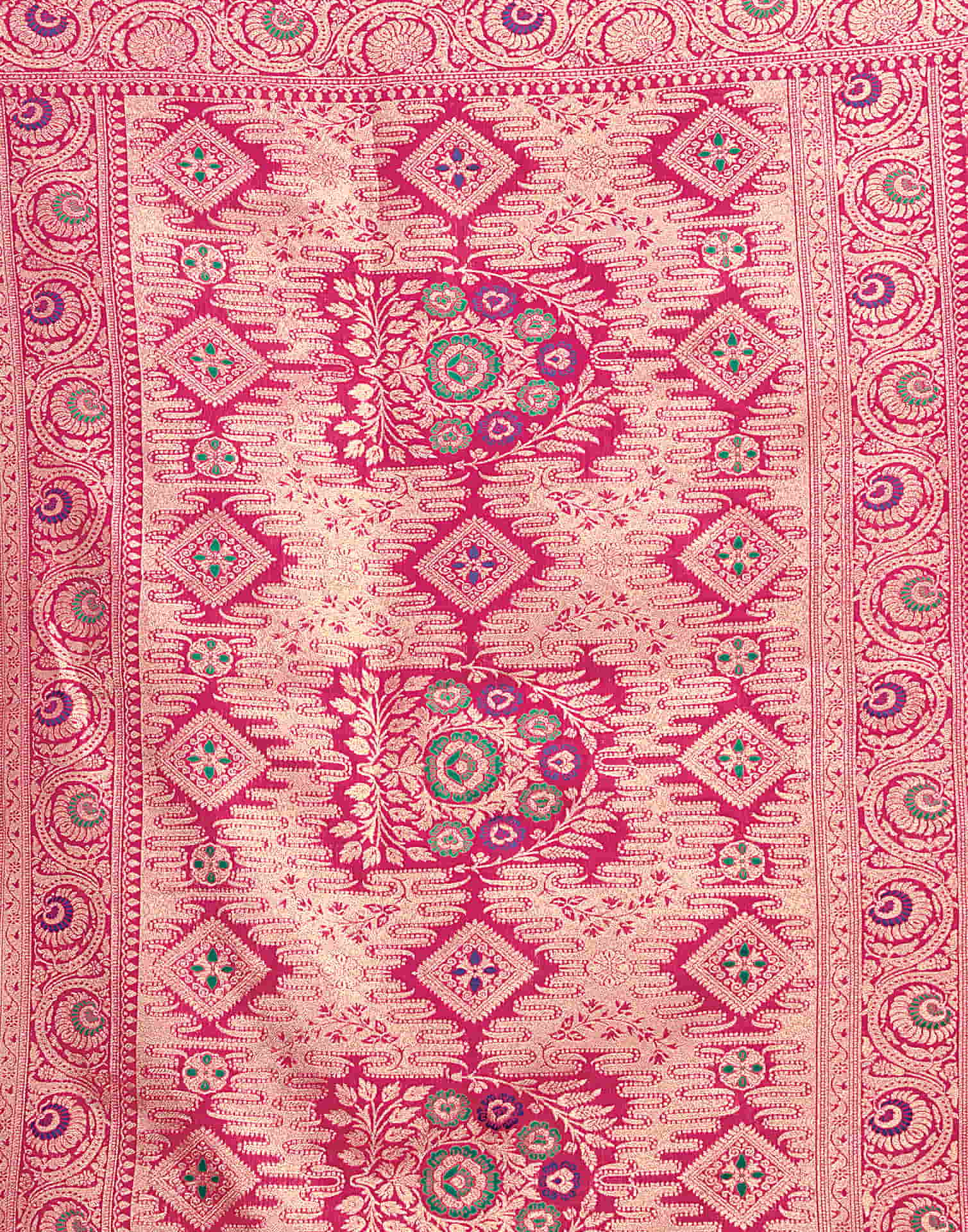 Rani Pink Silk Woven Banarasi Saree