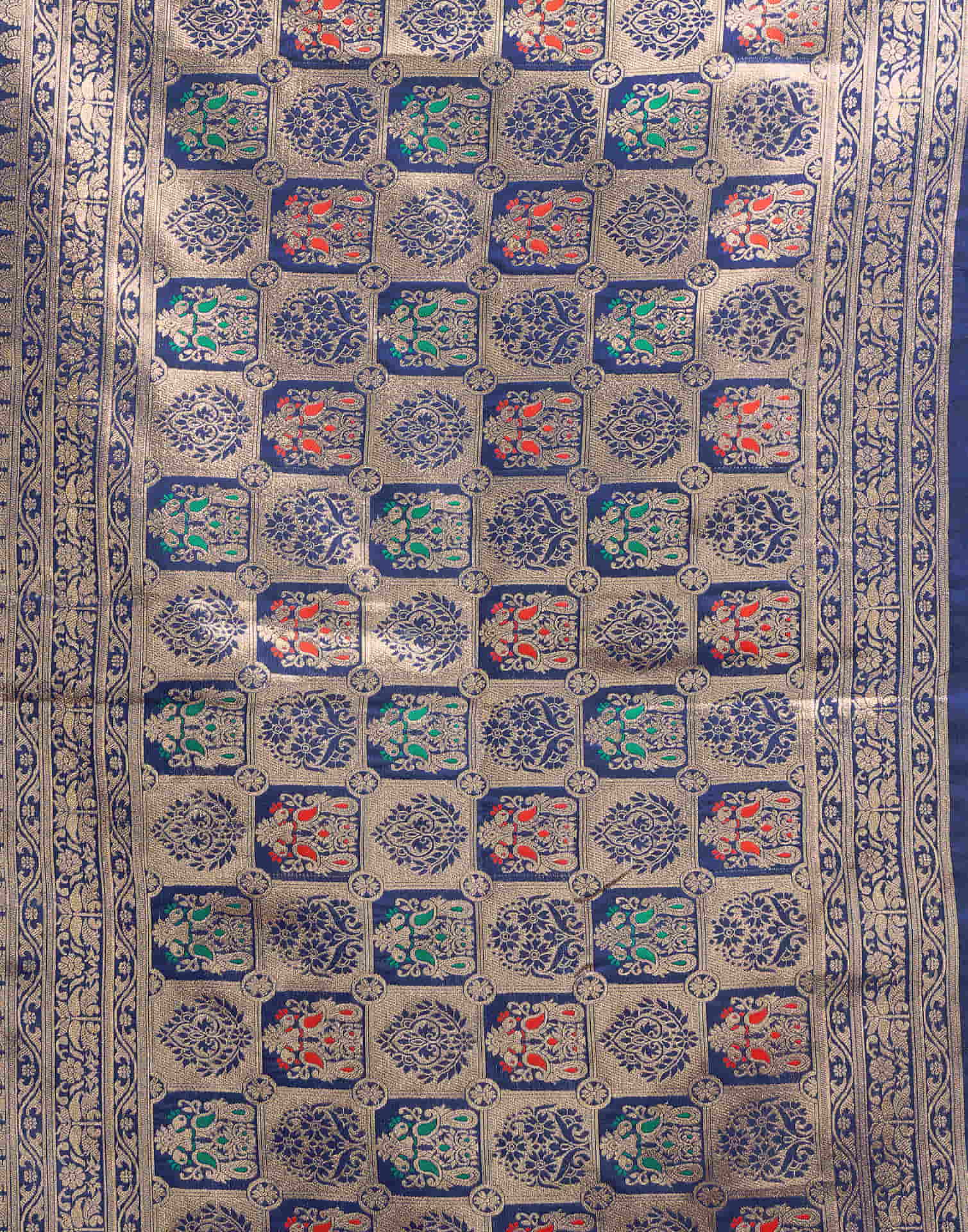 Navy Blue Silk Woven Banarasi Saree