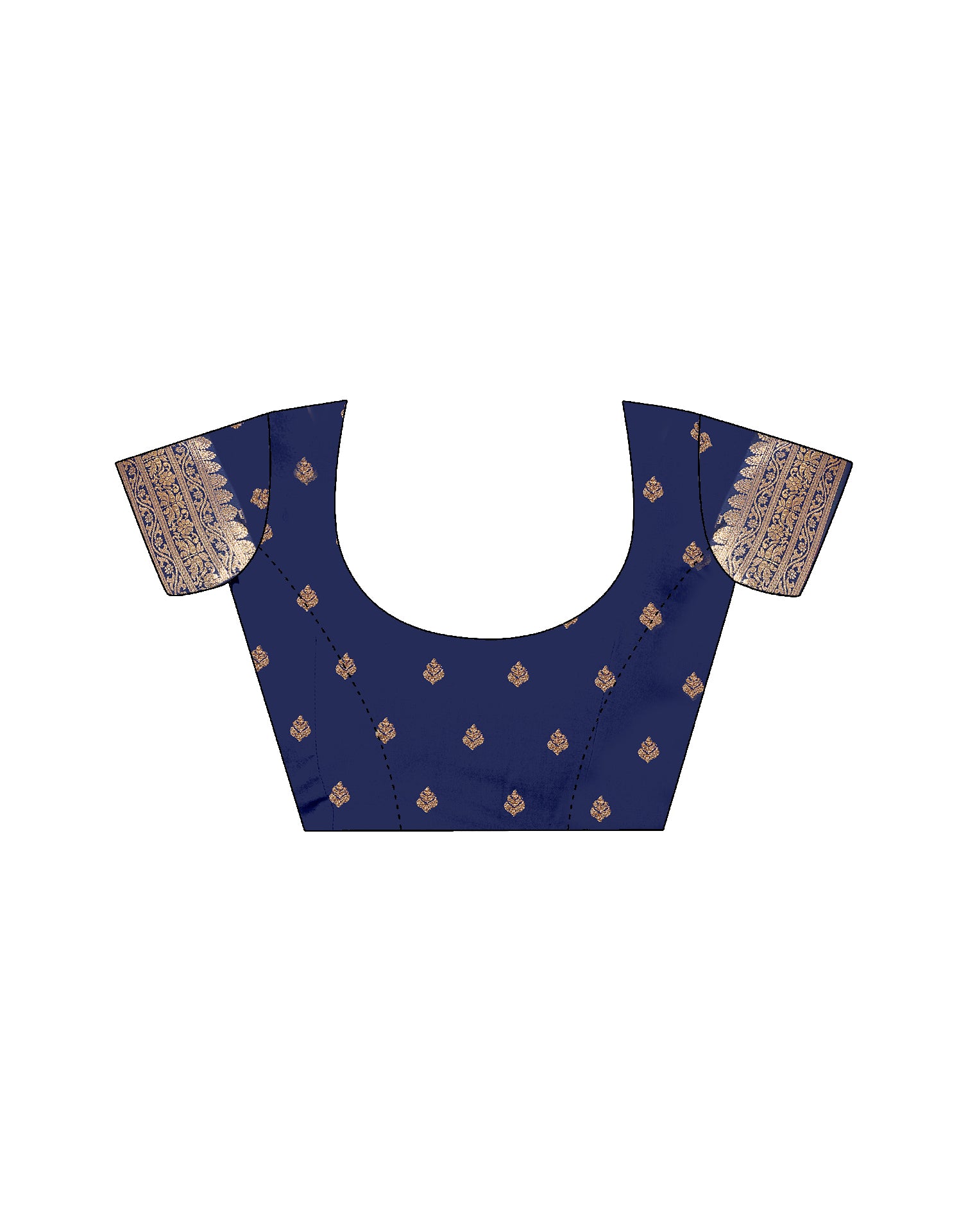 Navy Blue Silk Woven Banarasi Saree