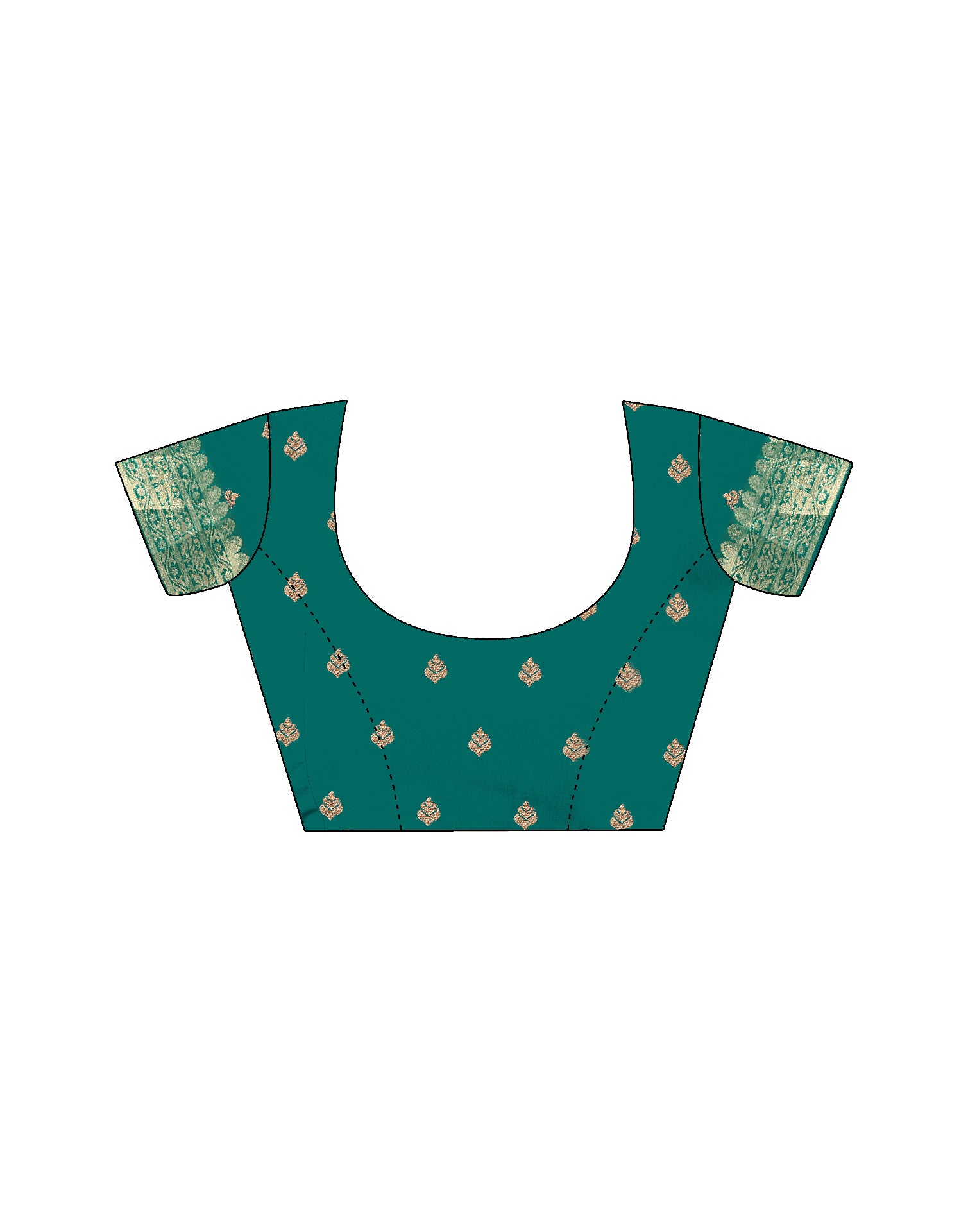 Teal Green Silk Woven Banarasi Saree