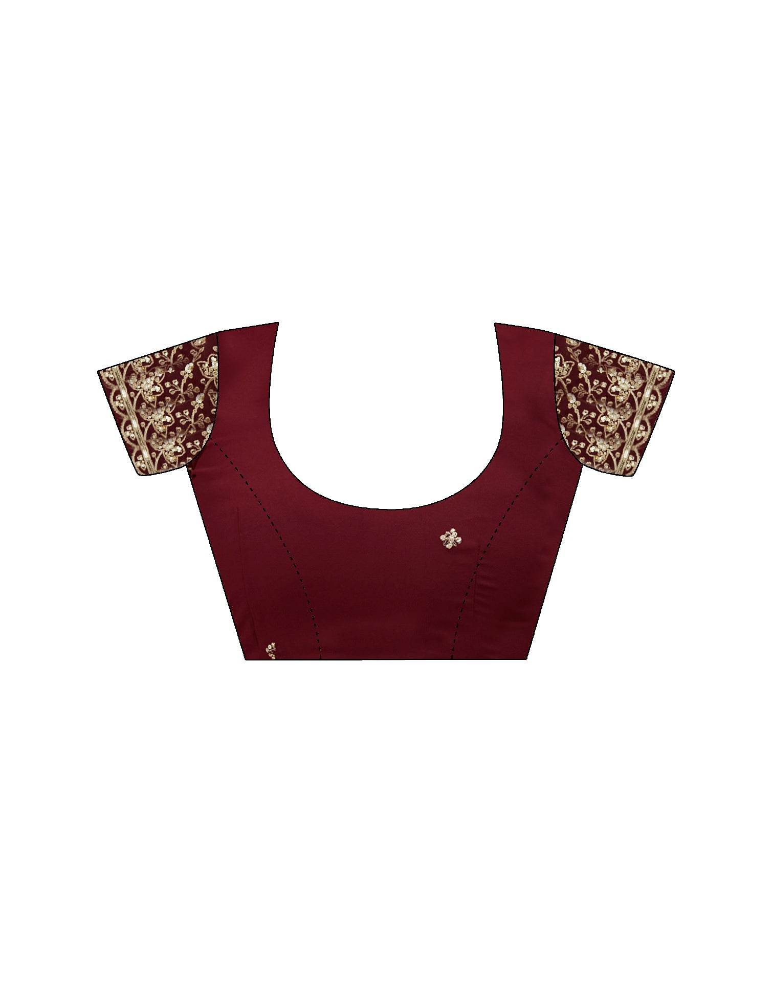 Maroon Georgette Stone Work Embellished Saree