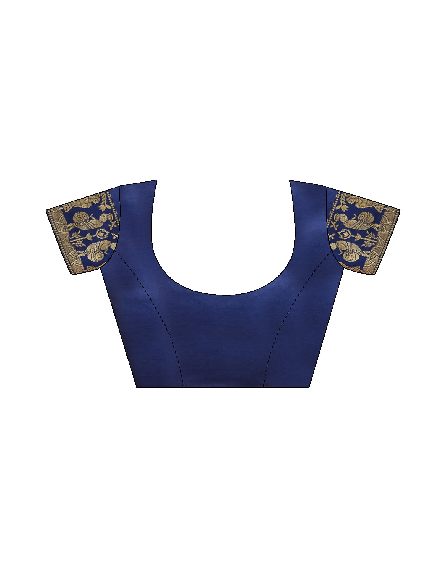 Navy Blue Silk Woven Banarasi Saree