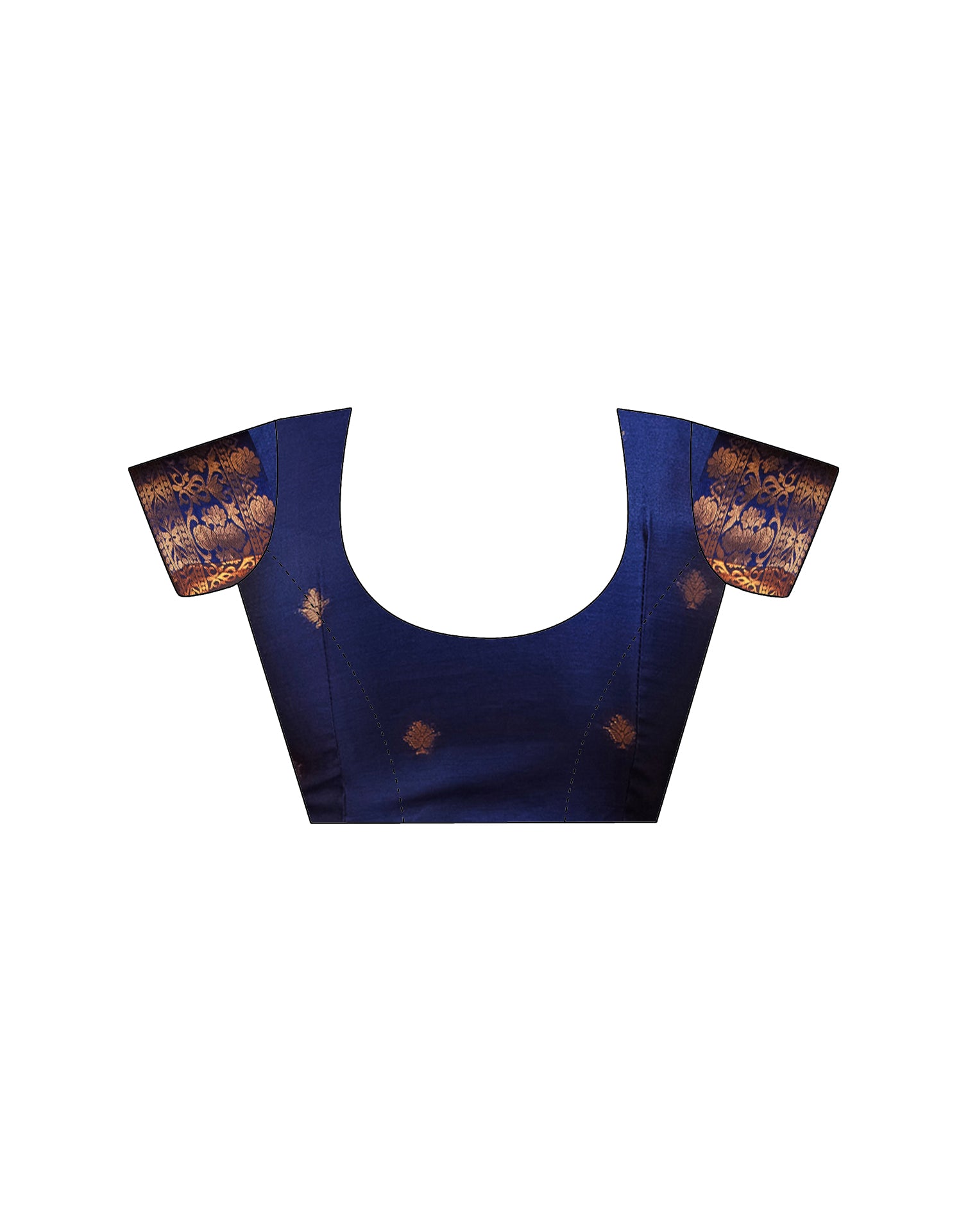 Navy Blue Silk Woven Banarasi Saree