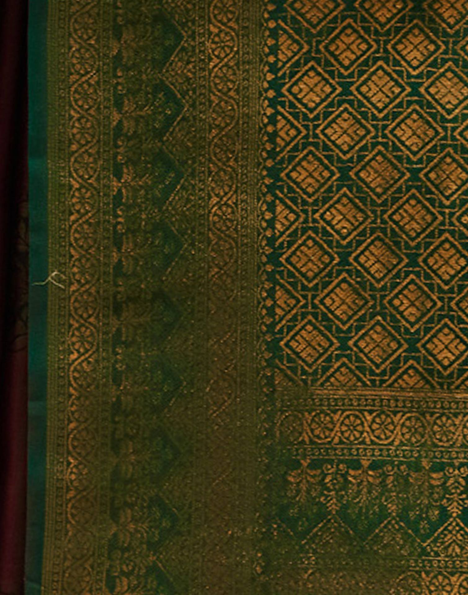 Dark Green Silk Woven Banarasi Saree