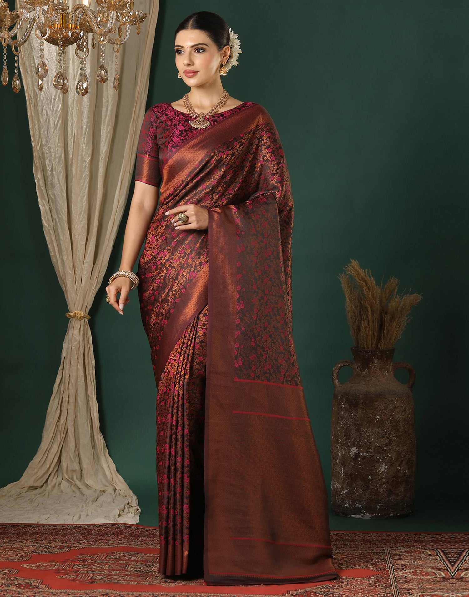 Black Silk Woven Saree
