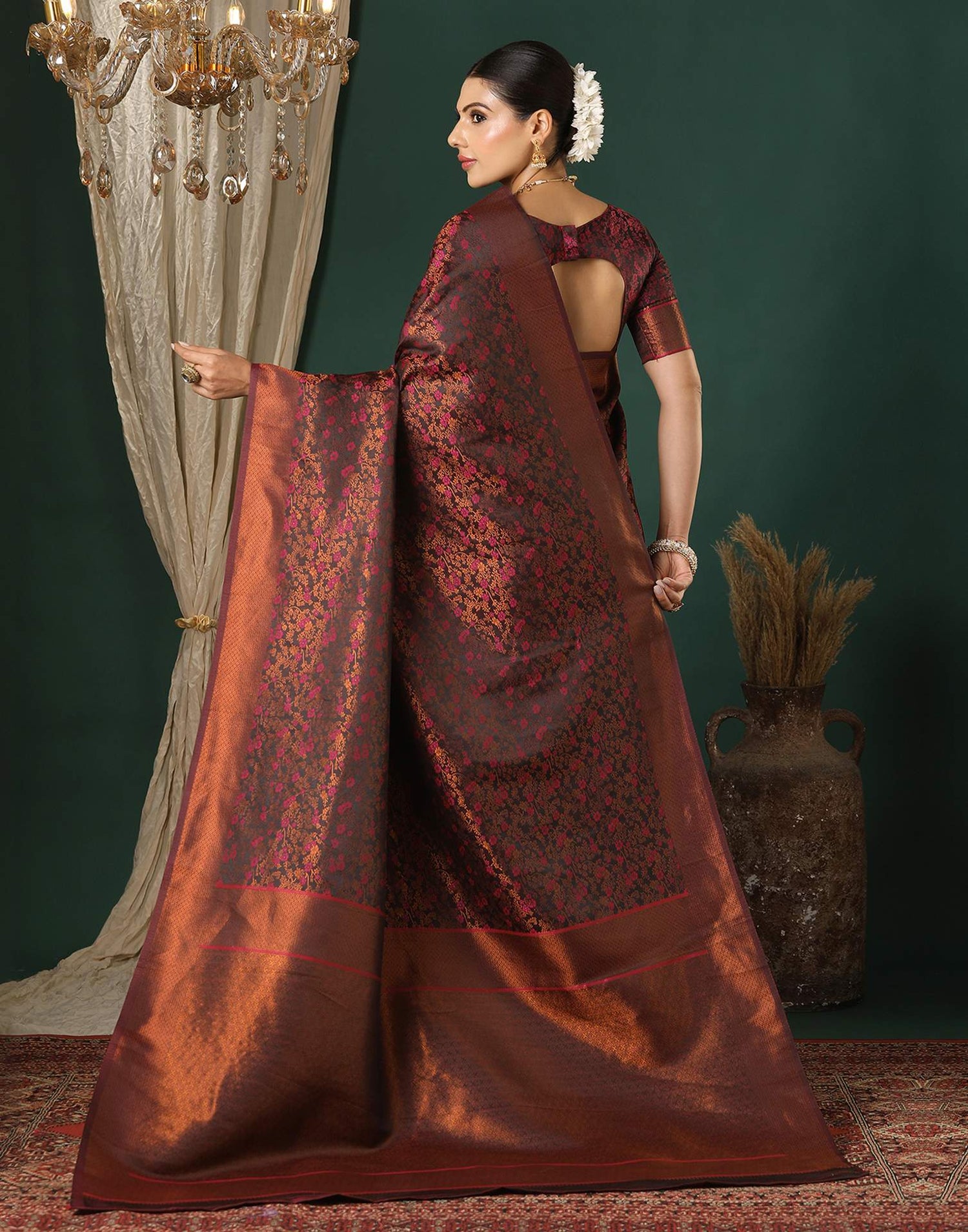 Black Silk Woven Saree