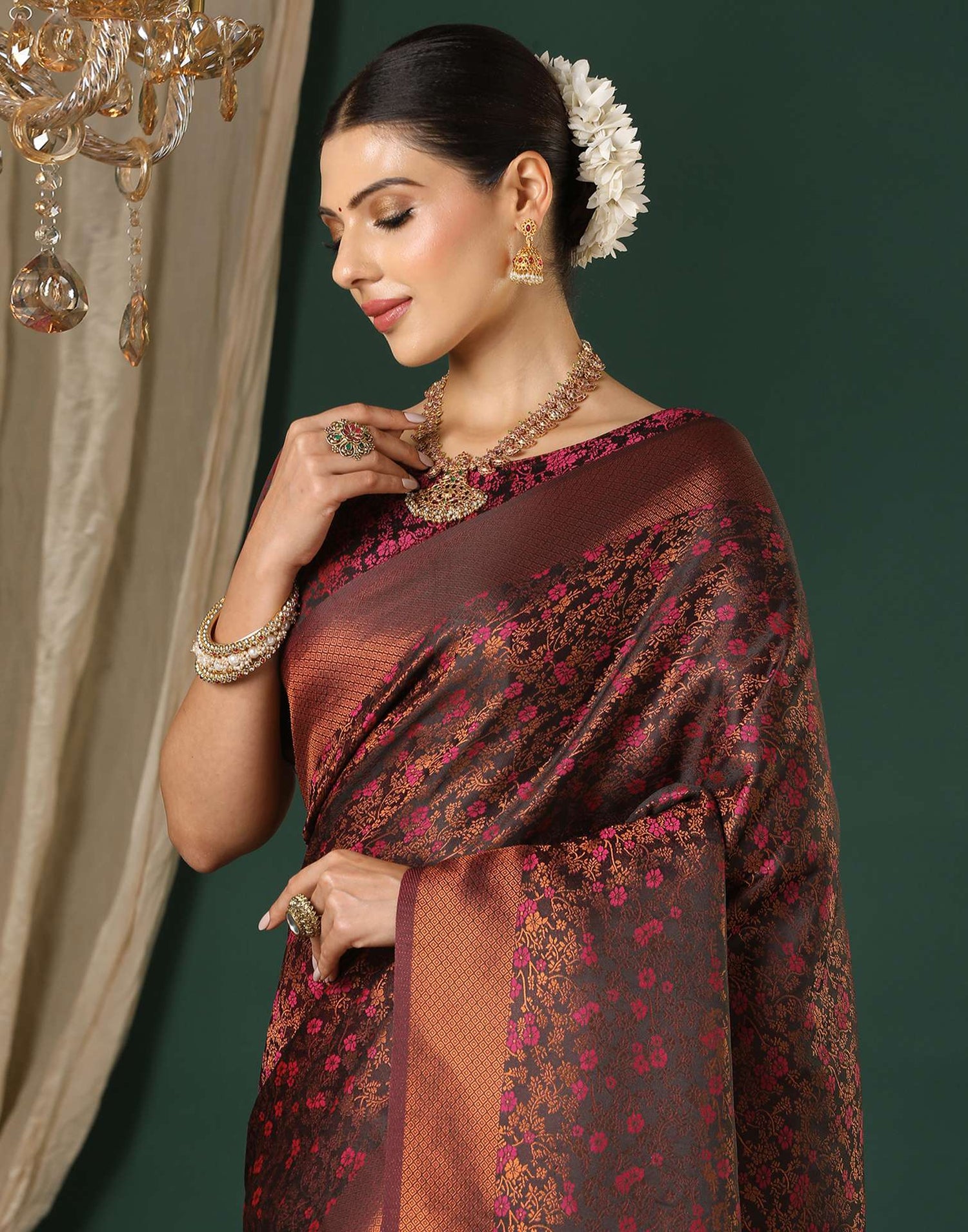 Black Silk Woven Saree