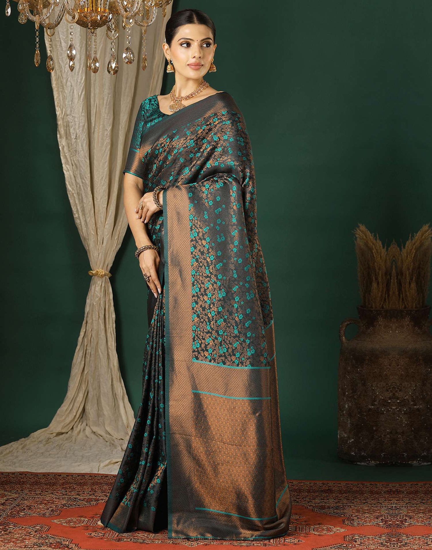 Black Silk Woven Saree