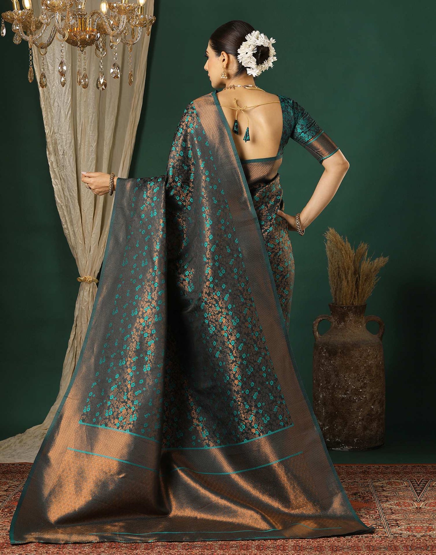 Black Silk Woven Saree