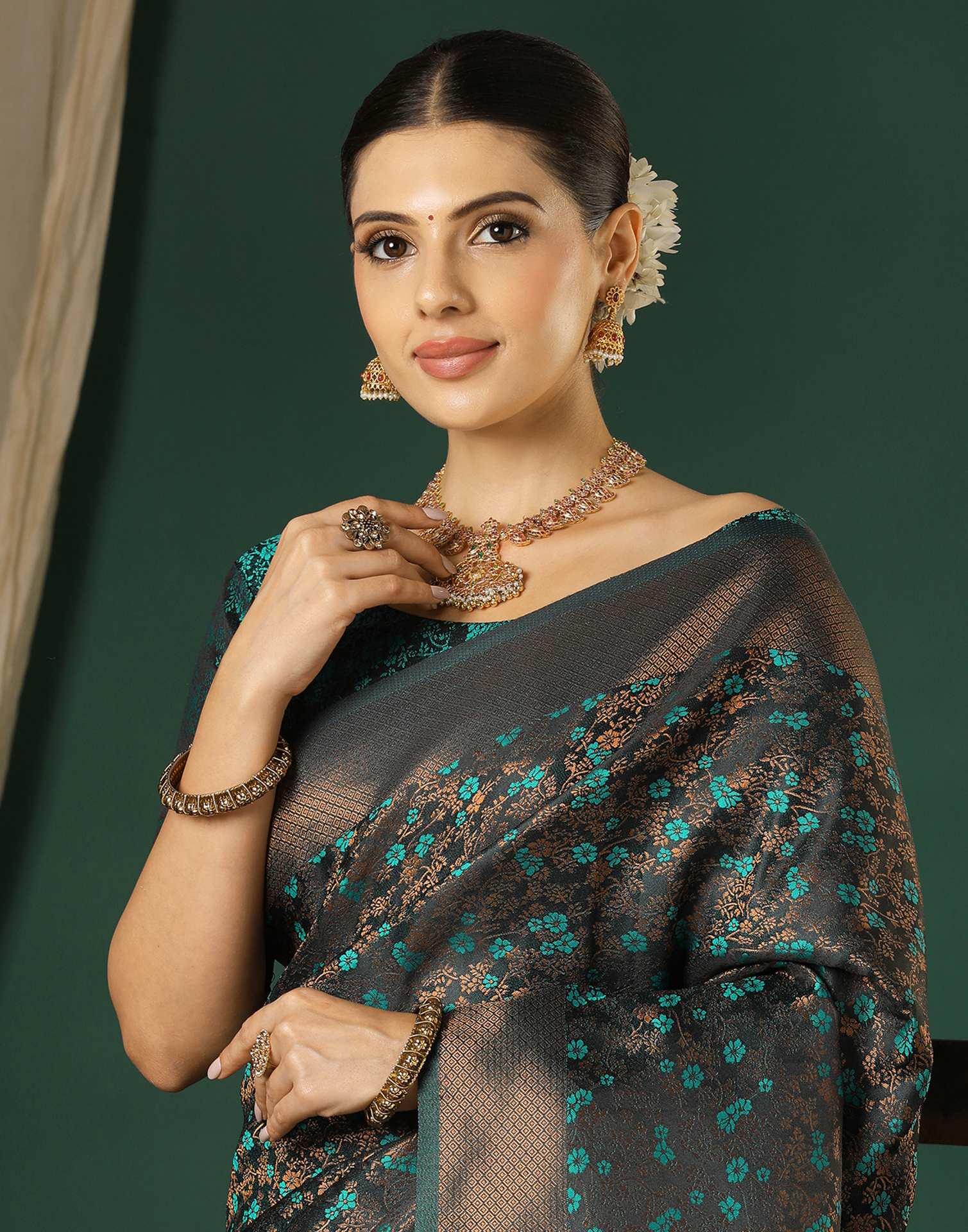 Black Silk Woven Saree