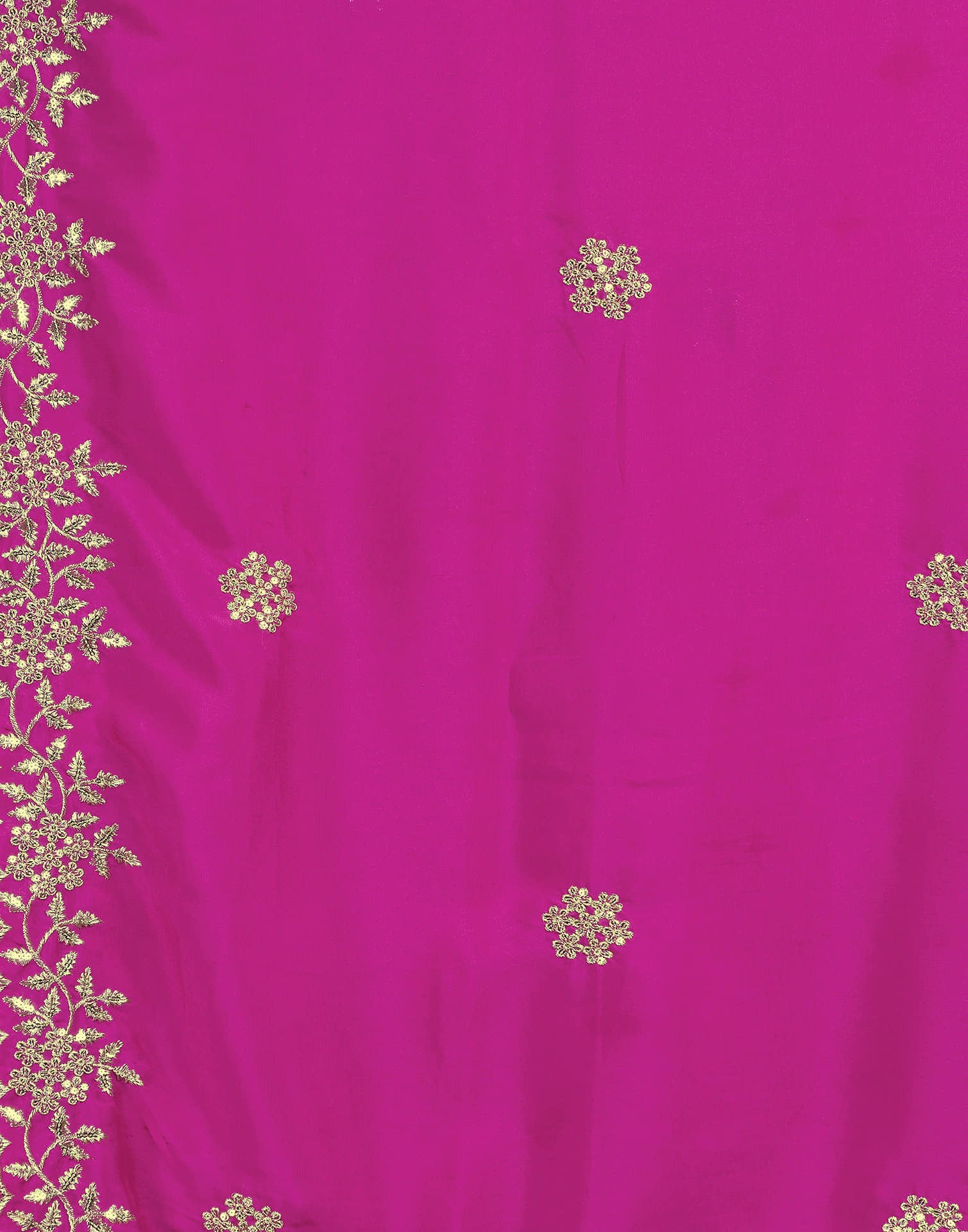 Rani Pink Georgette Sequence Embroidery Saree