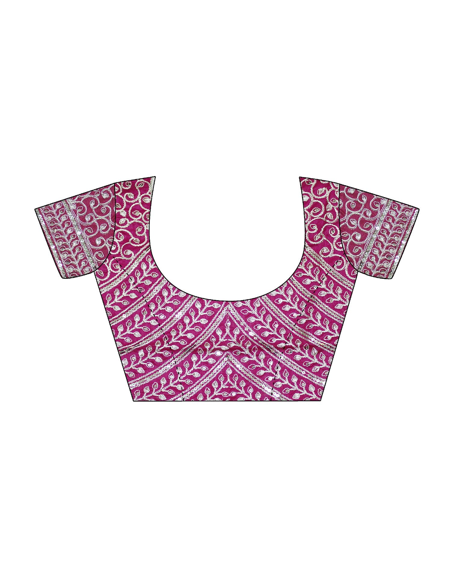 Pink Organza Dyed Embellished Saree
