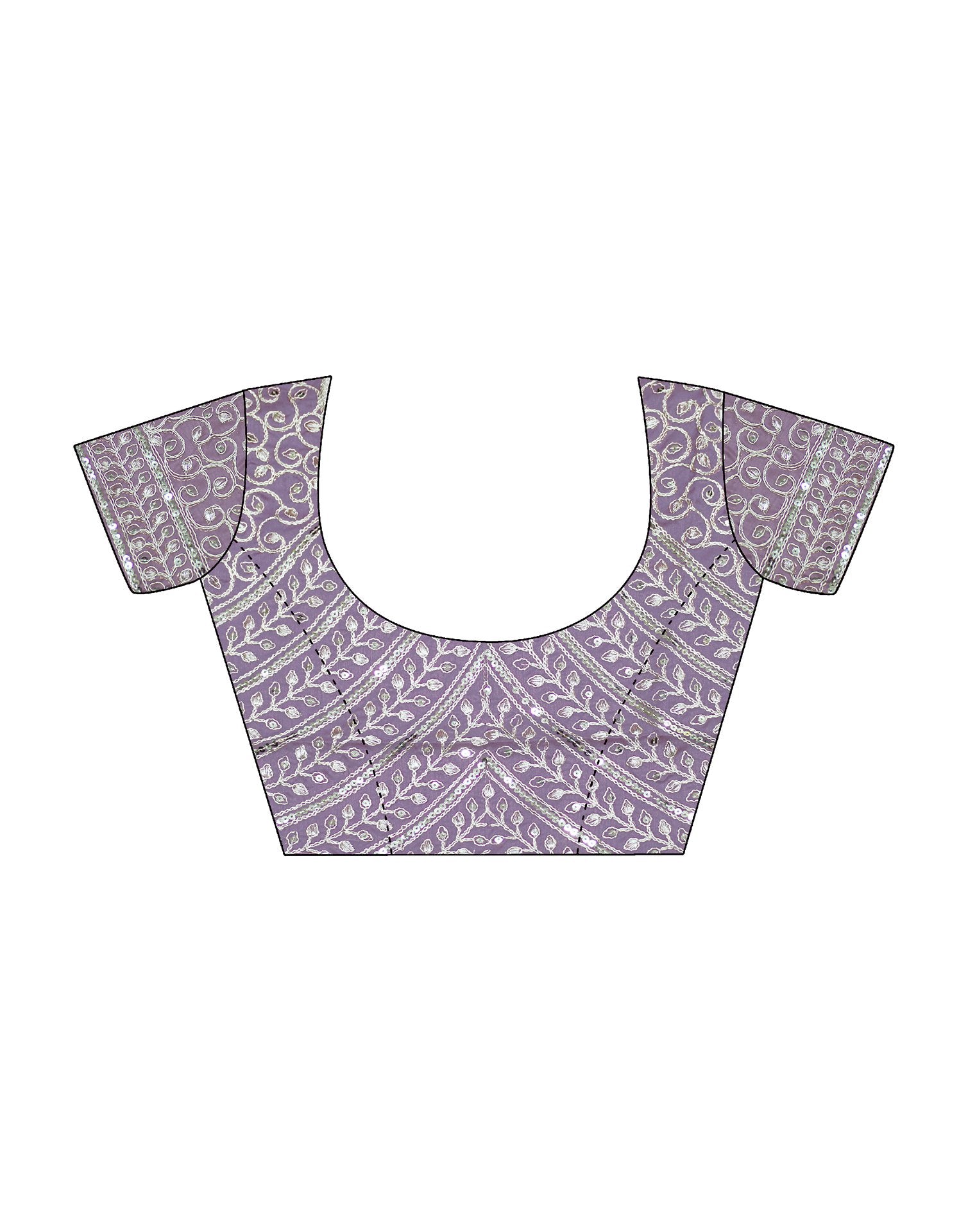 Purple Organza Dyed Embellished Saree
