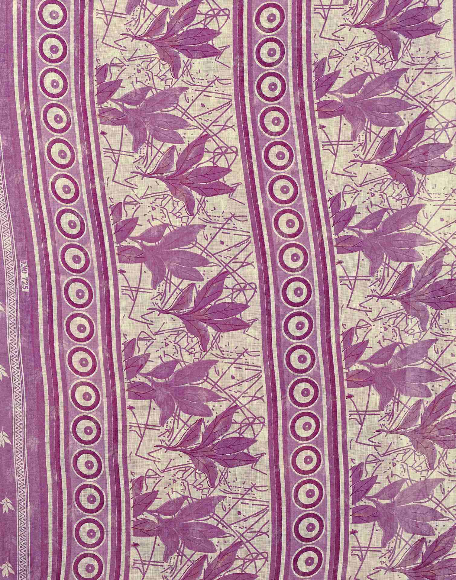 Dusty Purple Cotton Linen Printed Saree