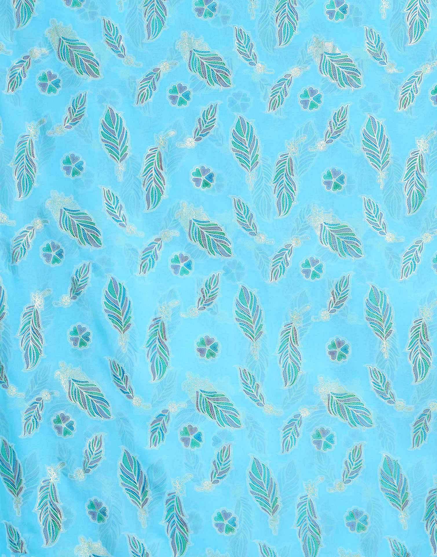 Light Blue Georgette Printed Saree
