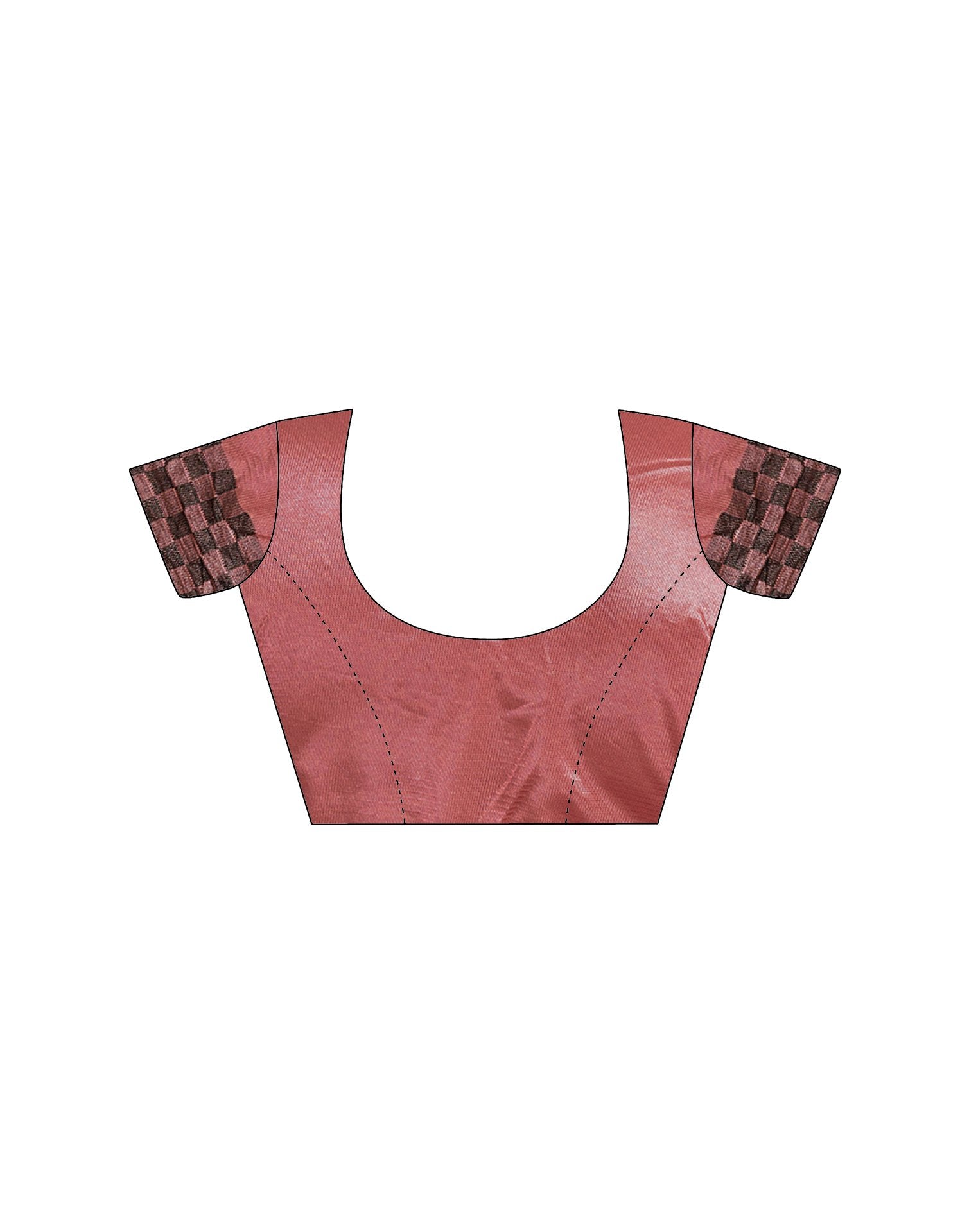 Rose Pink Shimmer Tissue Top Dyed Woven Saree
