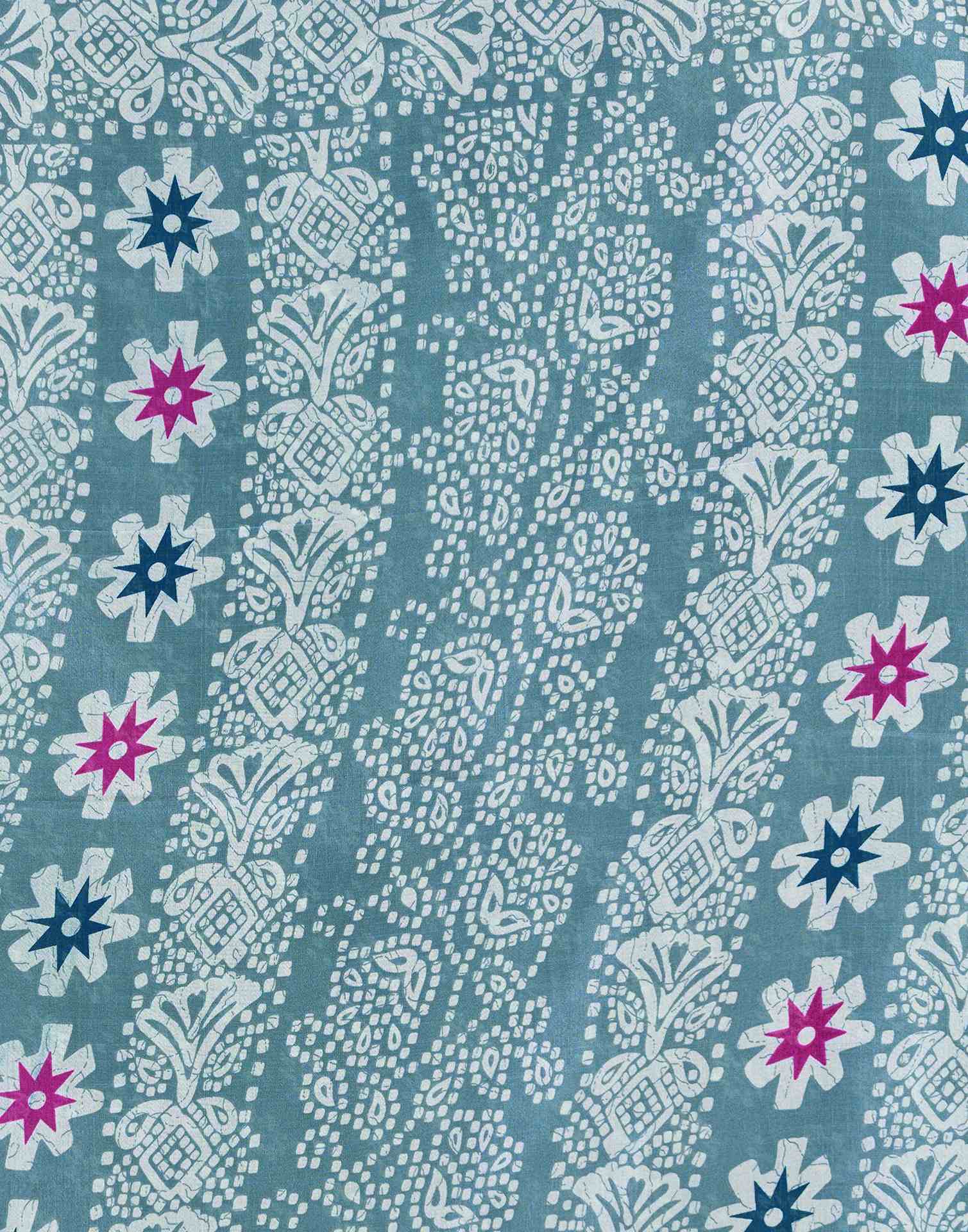 Dusty Blue Dola Silk Printed Saree