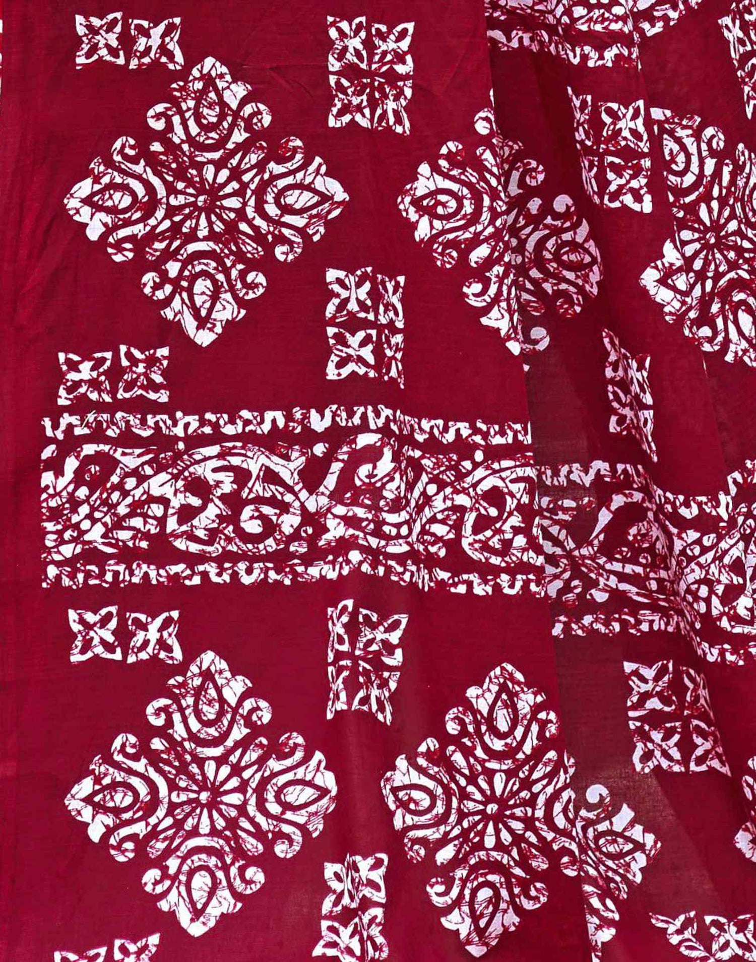Rani Pink Pure Cotton Printed Saree