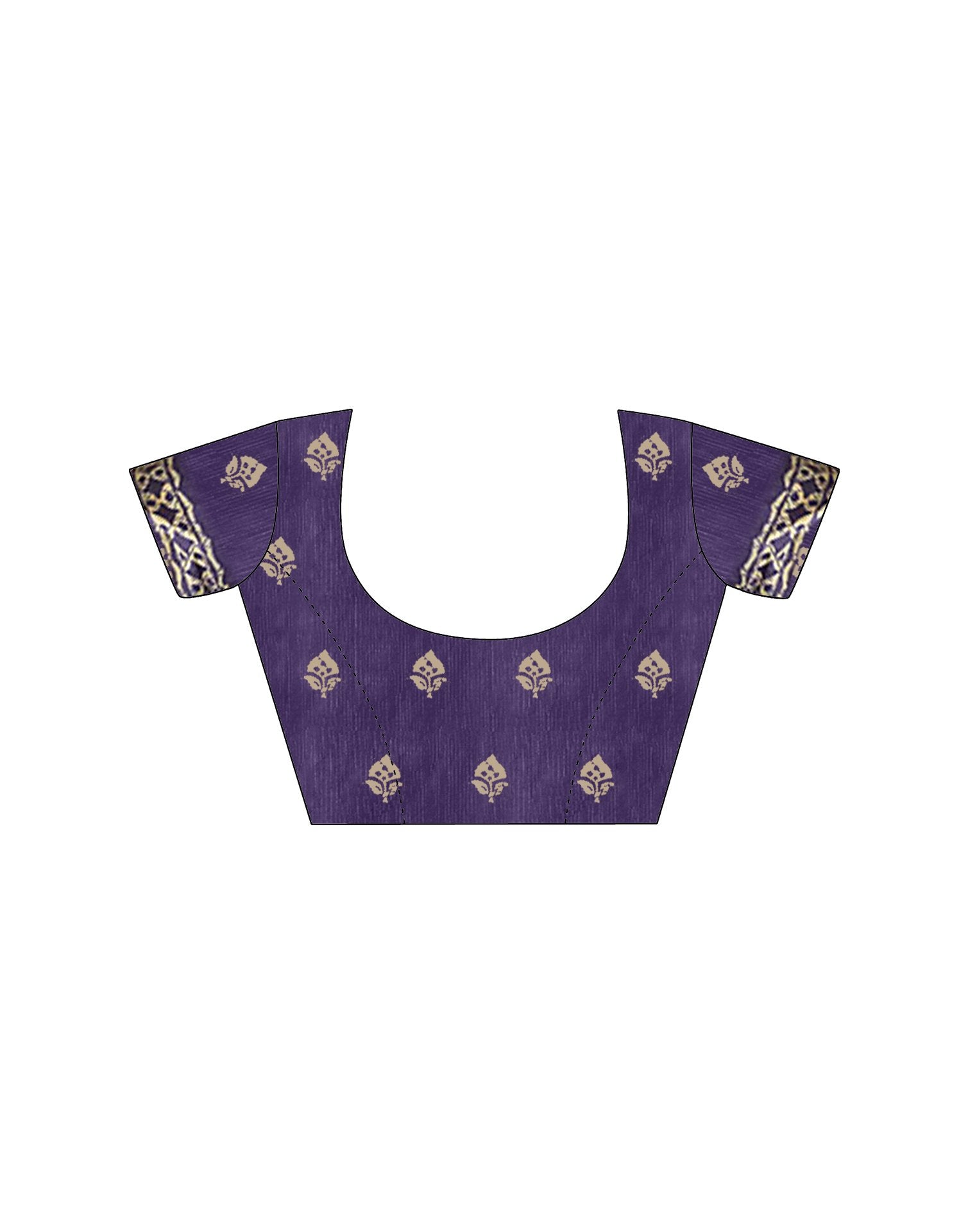 Purple Pure Cotton Printed Saree