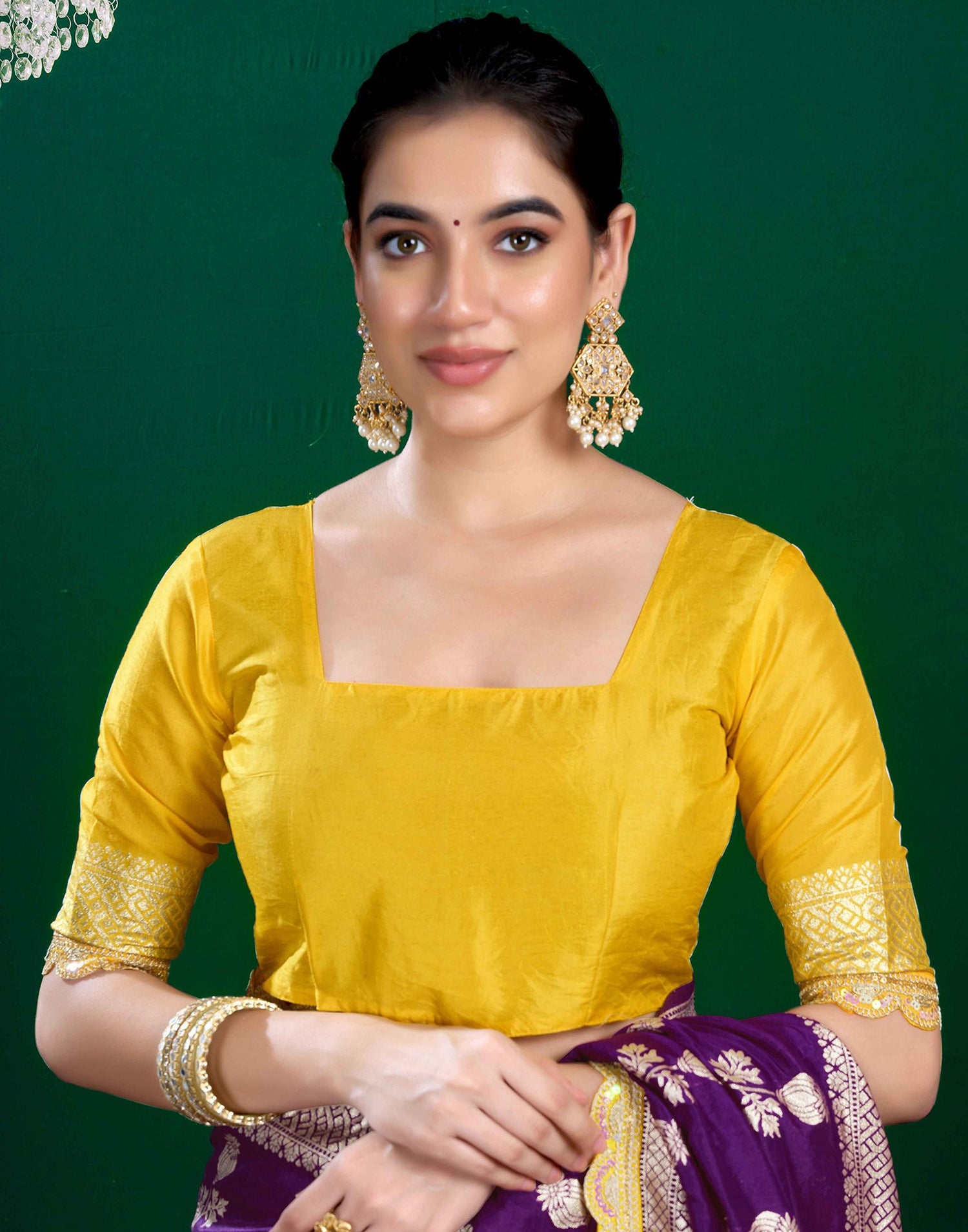 Dark Purple Silk Woven Banarasi Saree