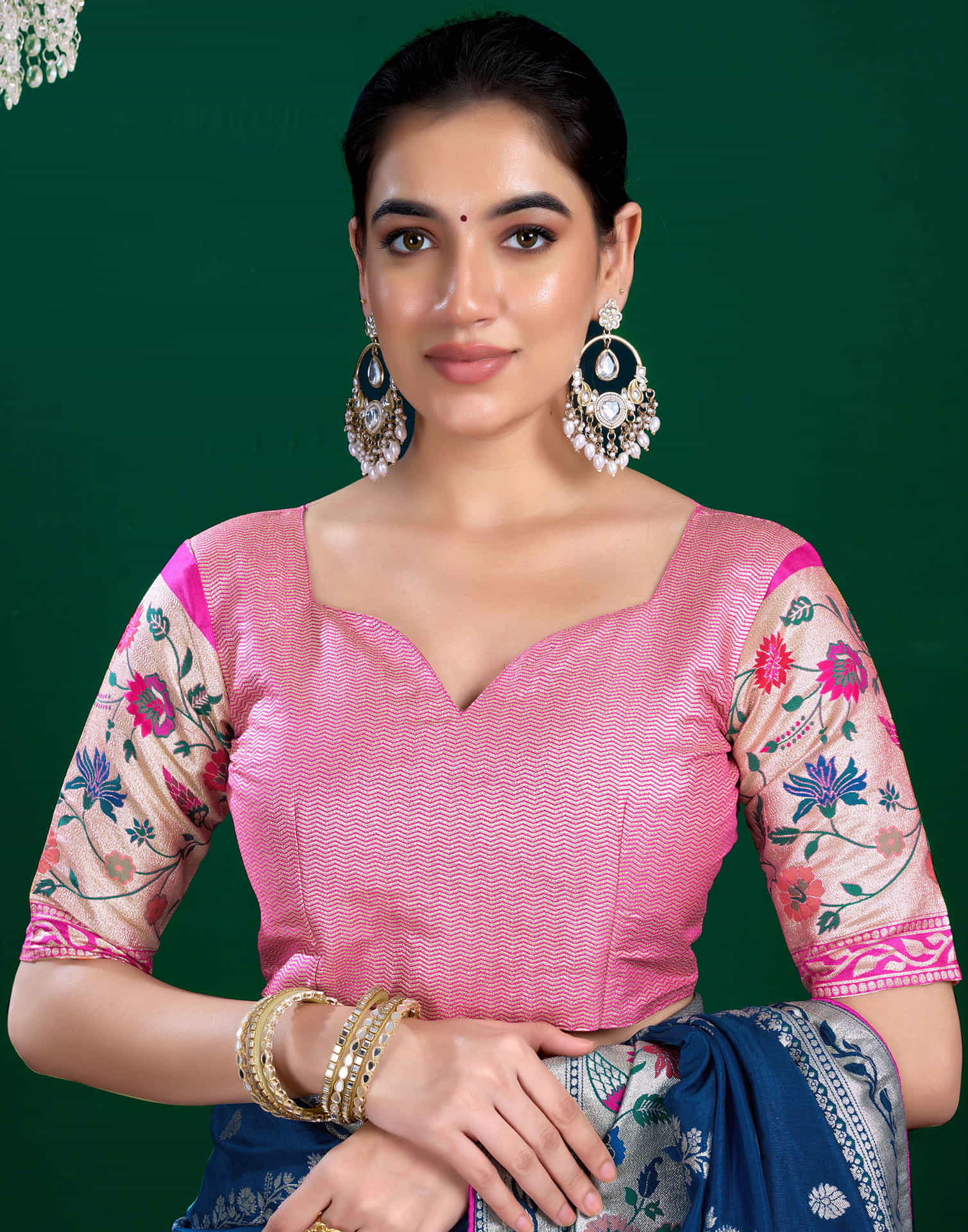 Rama Blue Silk Woven Banarasi Saree