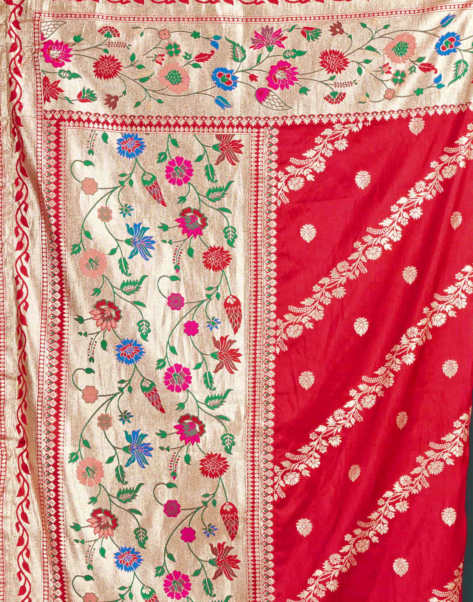 Red Silk Woven Banarasi Saree