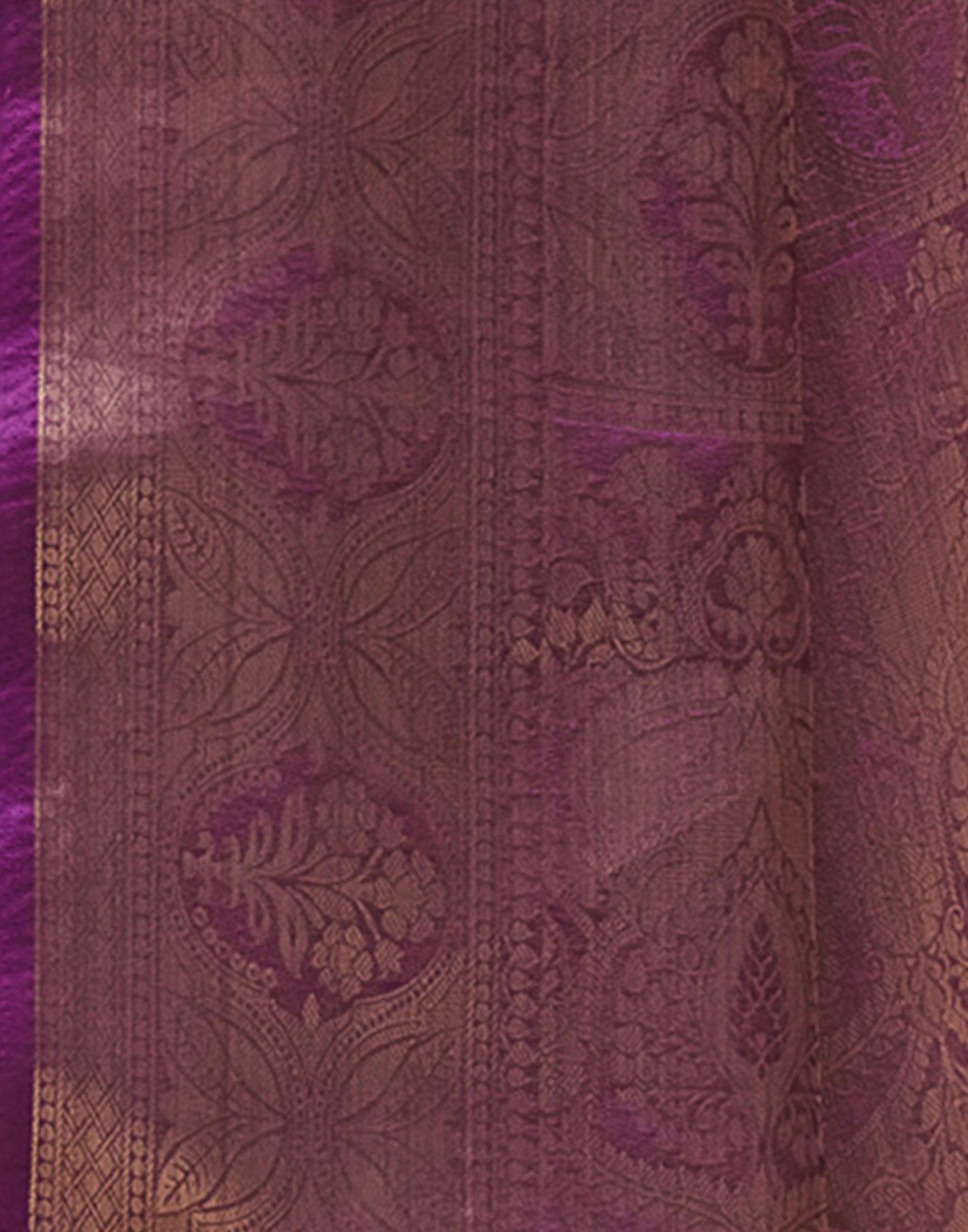 Purple Silk Printed Woven Saree
