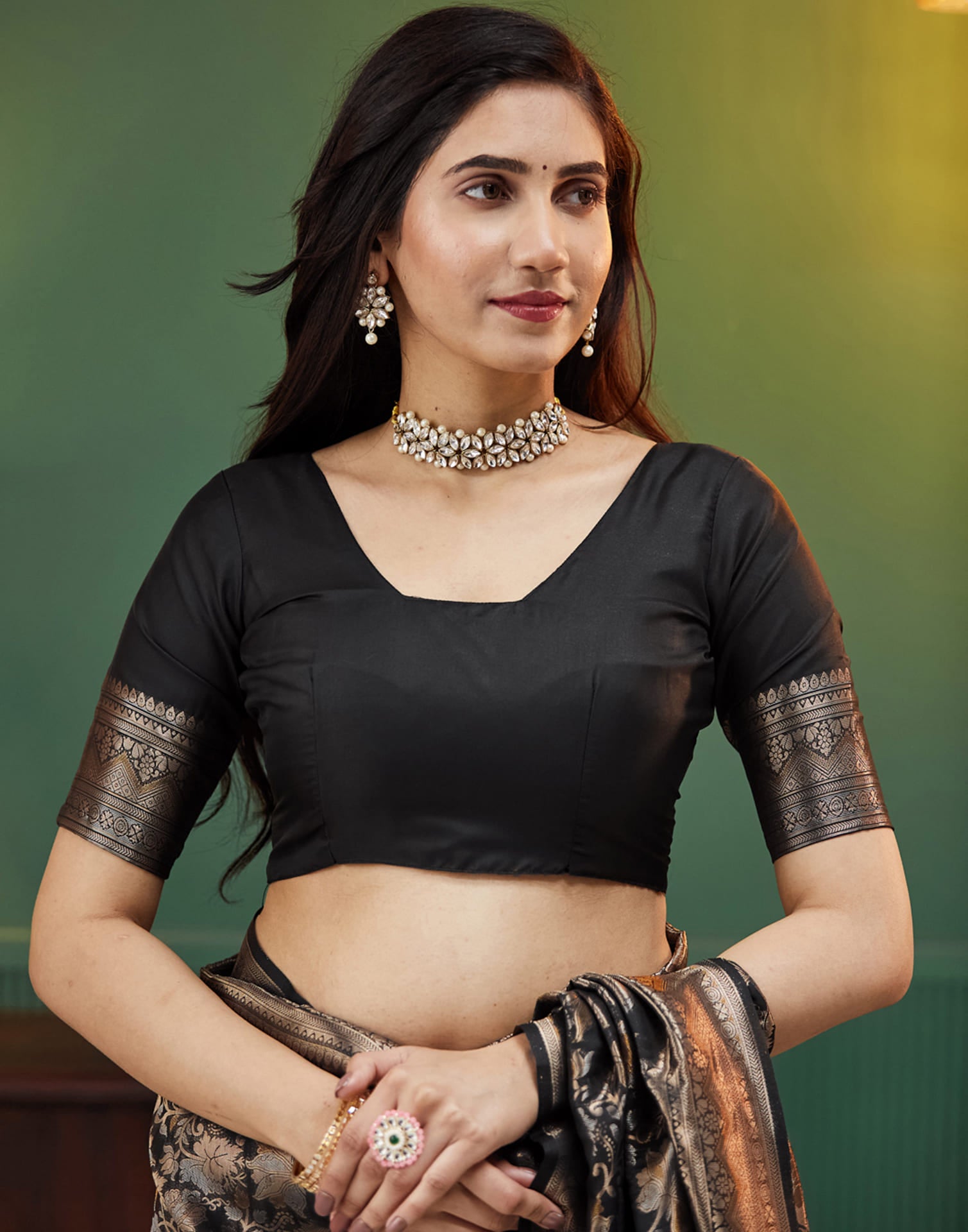 Black Silk Woven Banarasi Saree