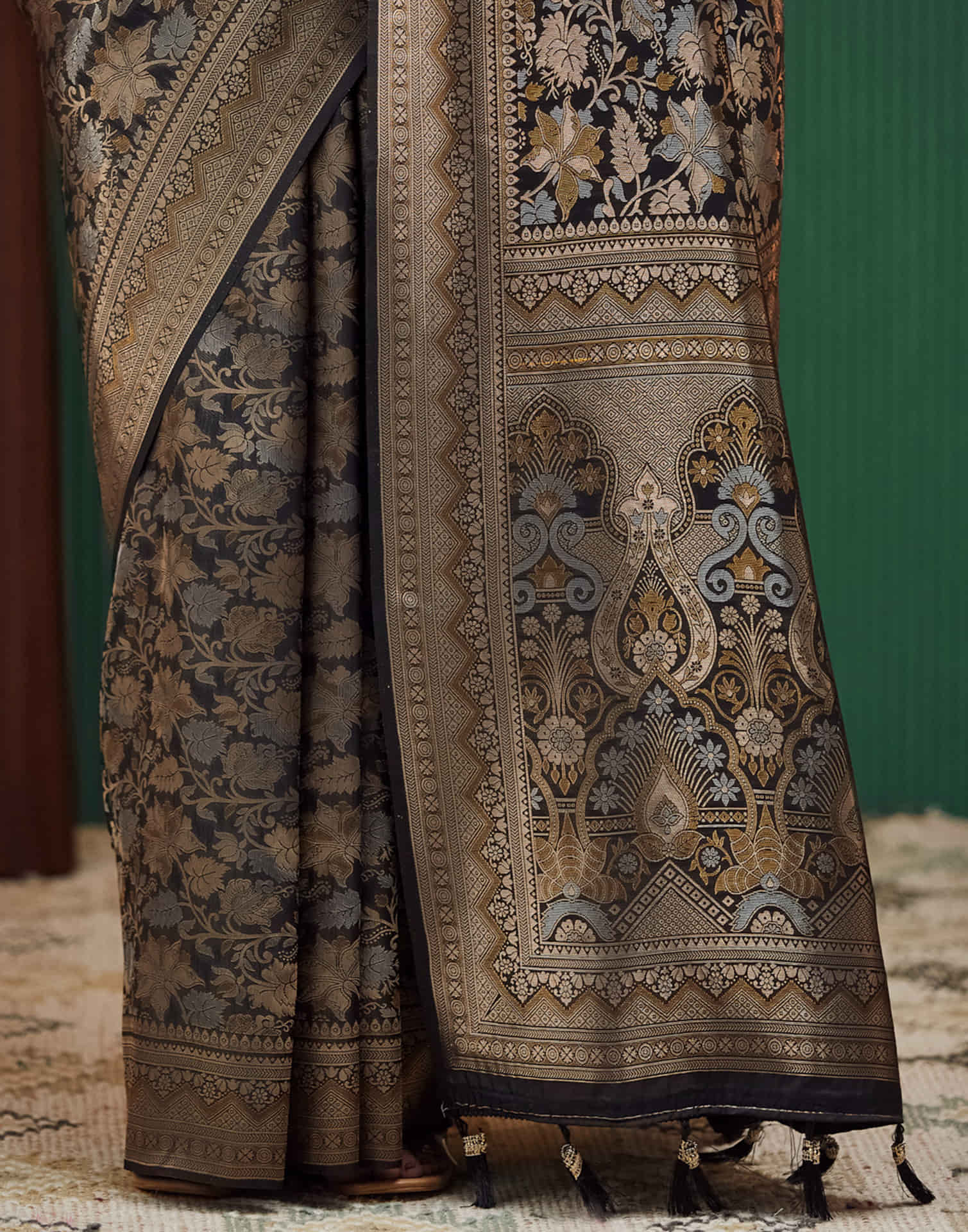 Black Silk Woven Banarasi Saree