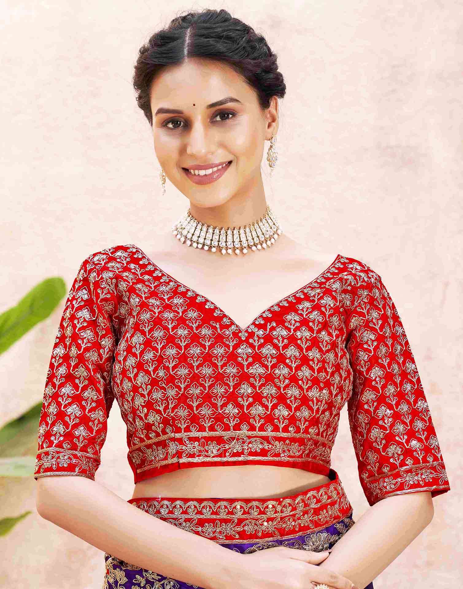 Purple Shimmer Sequence Embroidery Saree