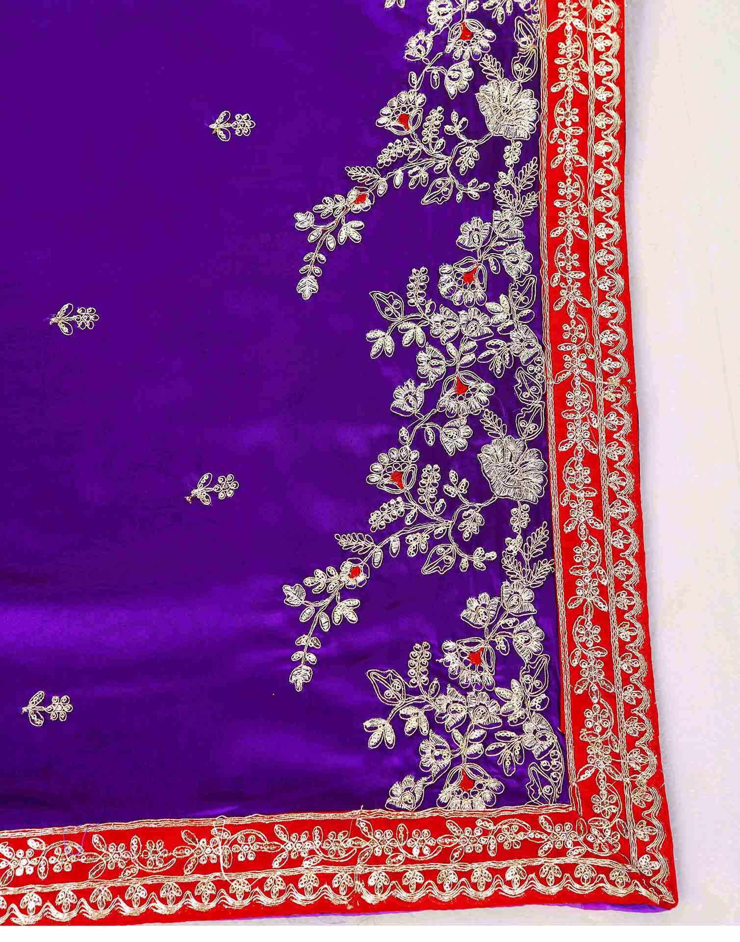 Purple Shimmer Sequence Embroidery Saree